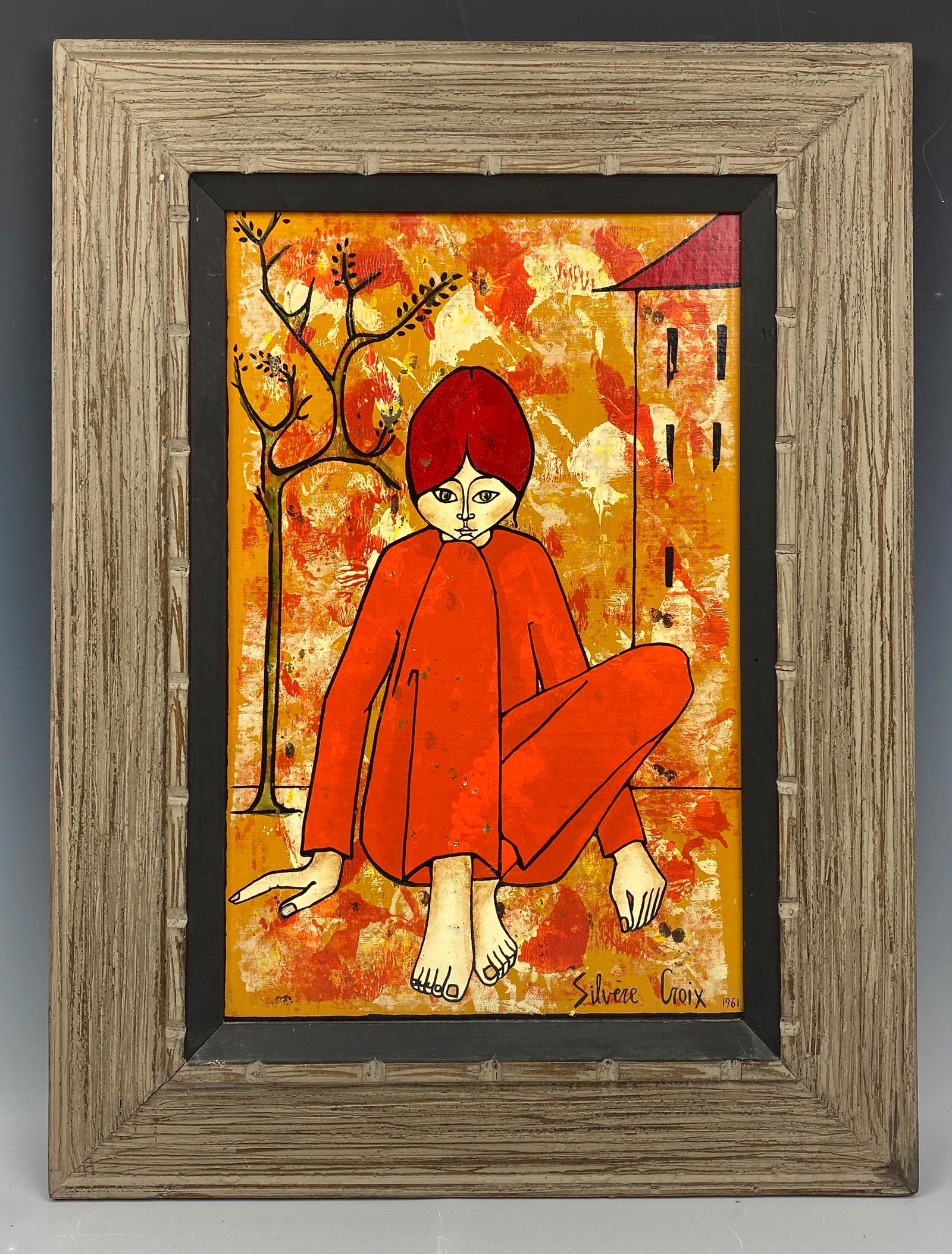 Silvere Croix Mid Century Modernist Oil Painting (1 of 5)