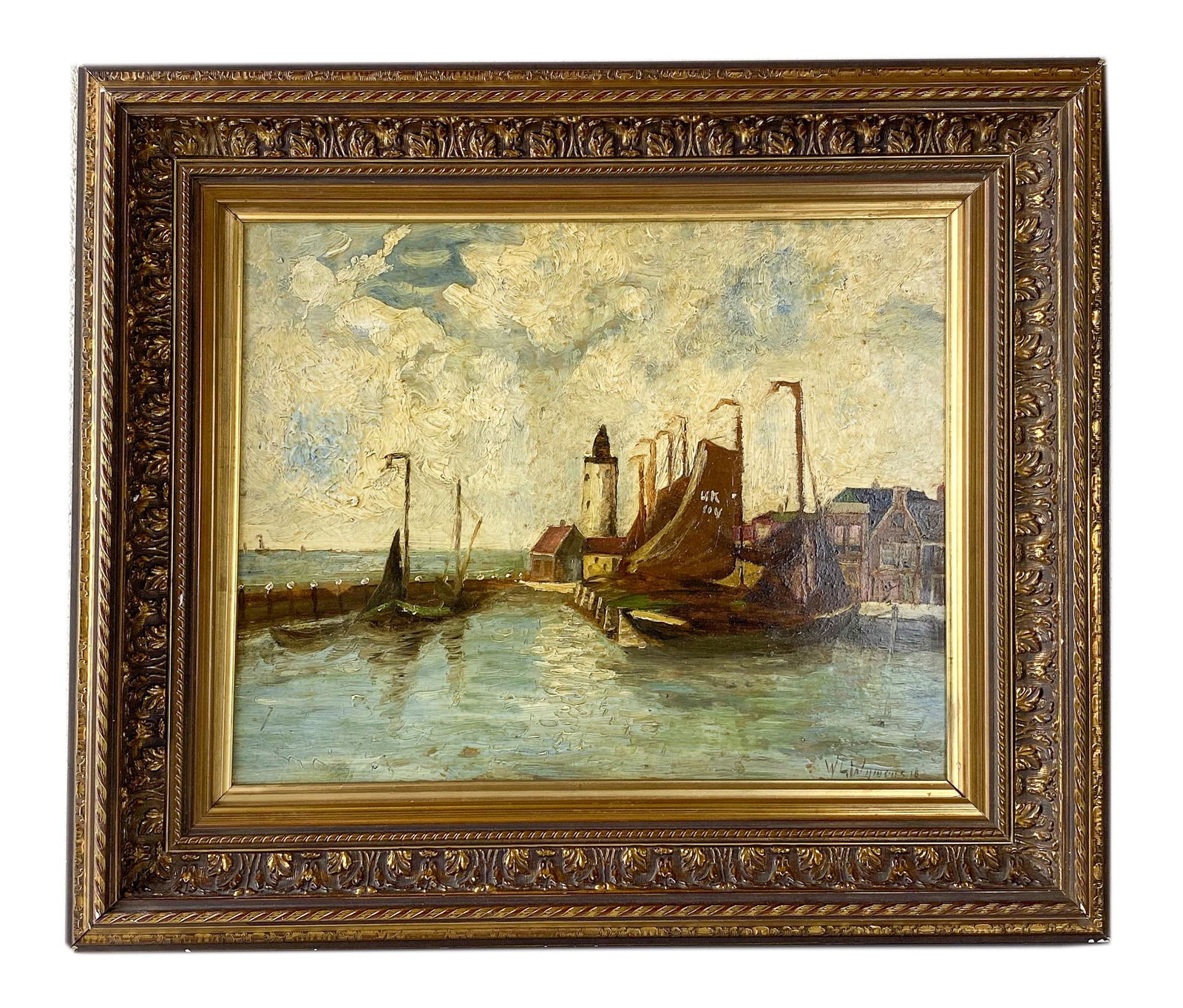 Willem Wijmans (1888-1968) Seascape Oil Painting (1 of 5)