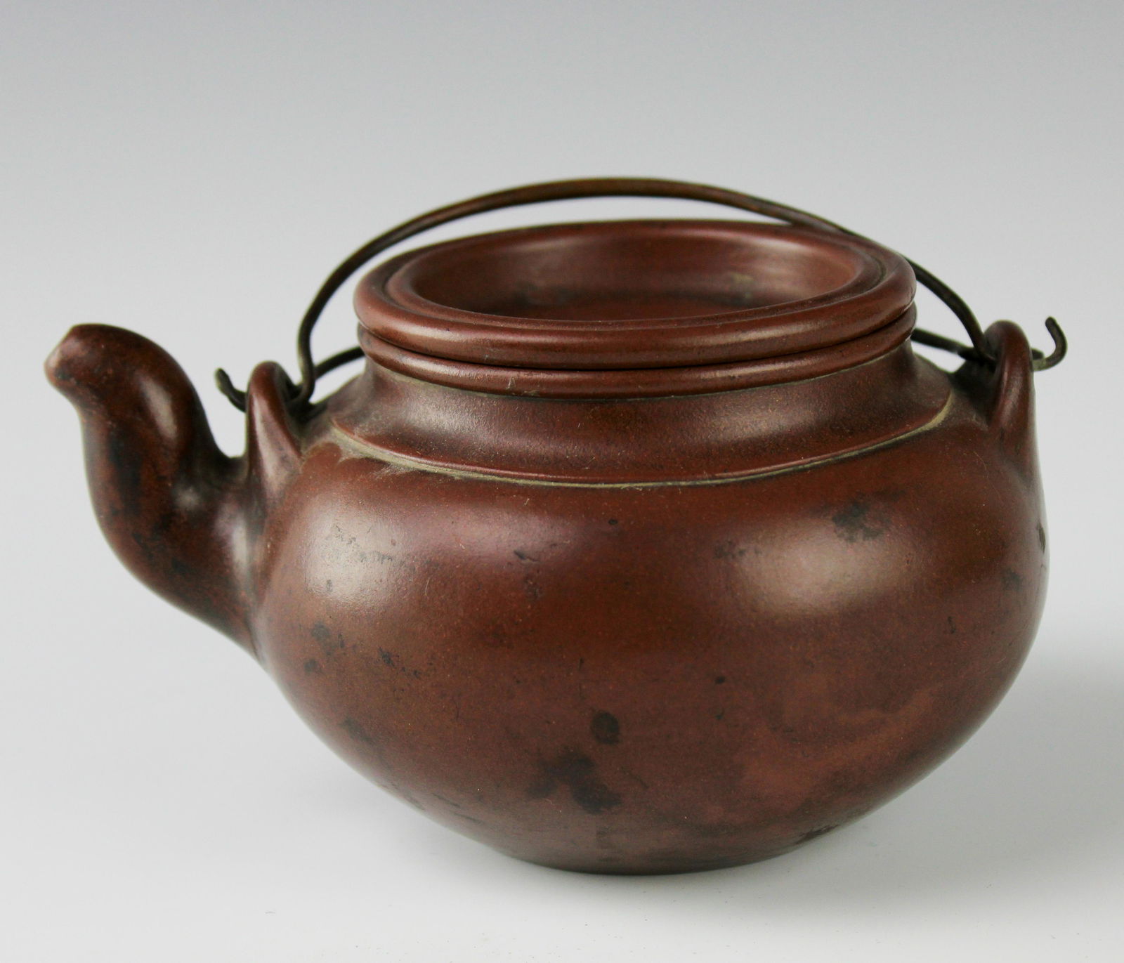 Chinese Antique Semi Glazed Ceramic Pottery Teapot (1 of 8)