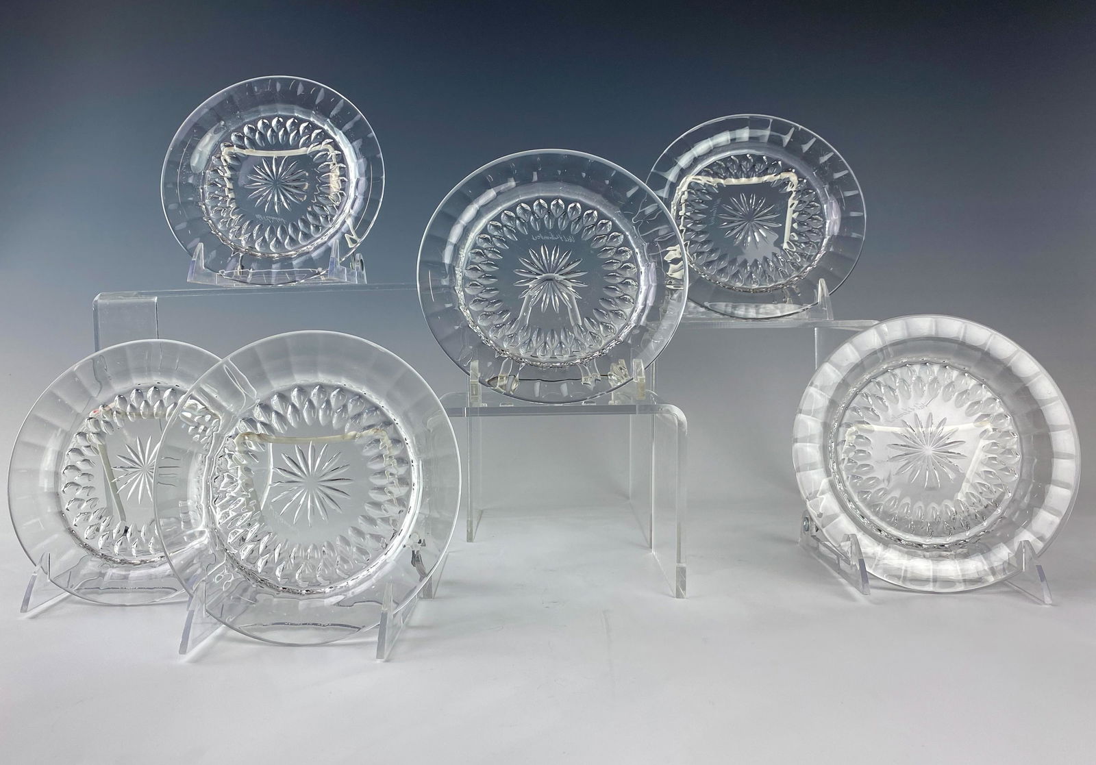 Val St Lambert Crystal Bread & Butter Plates SET 6 (1 of 5)