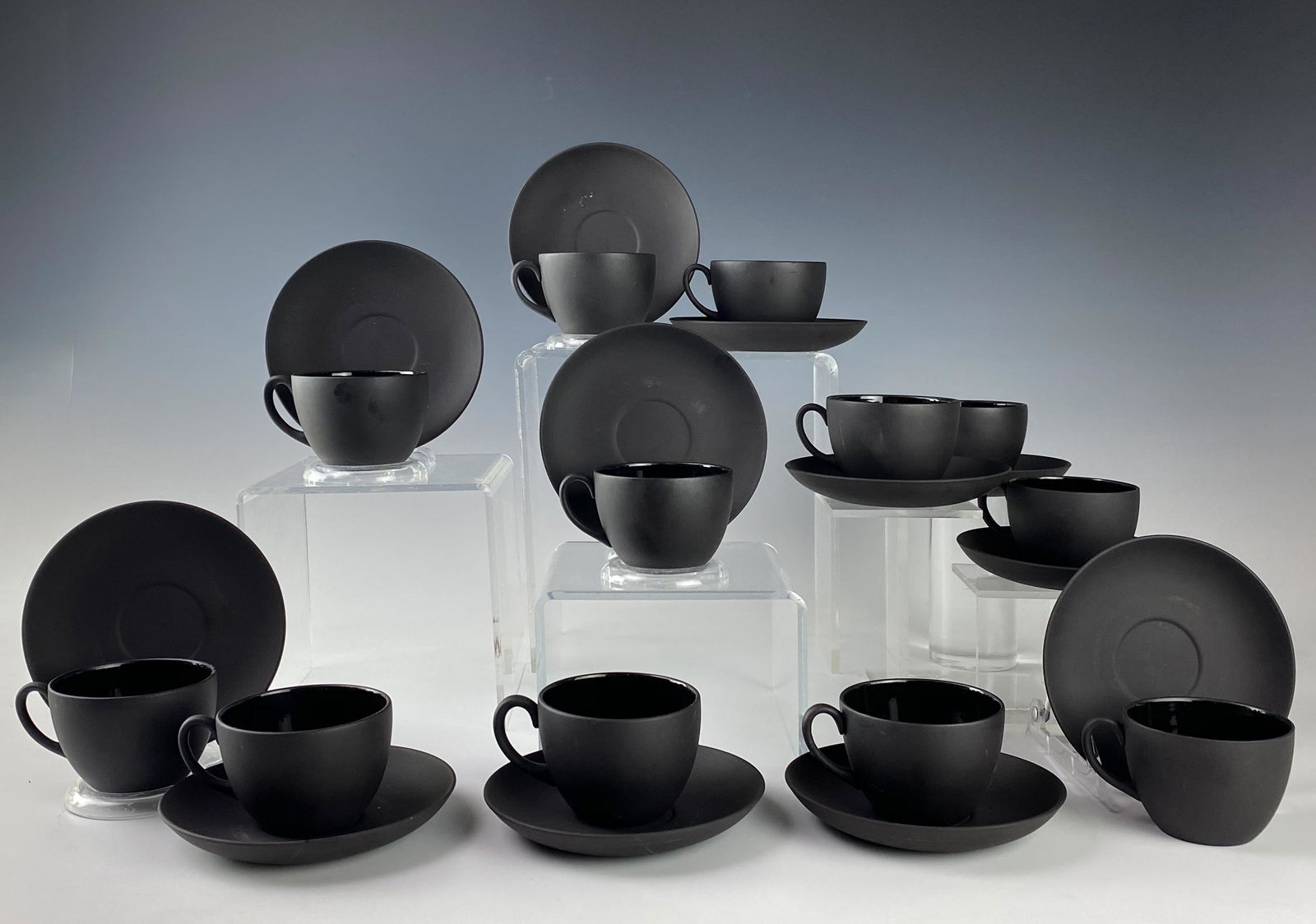 Wedgwood Black Basalt English Tea Cup & Saucer LOT (1 of 6)