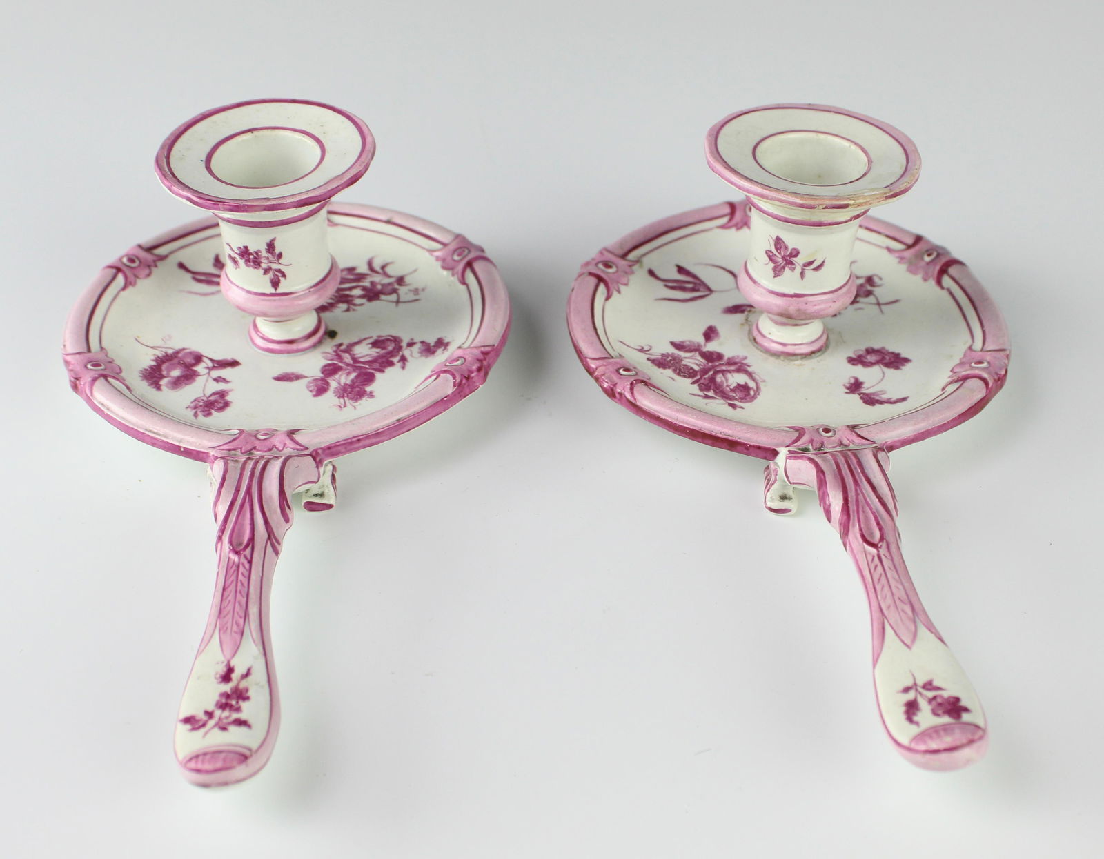Ceramic Pottery Antique Chamber Candleholder PAIR (1 of 6)