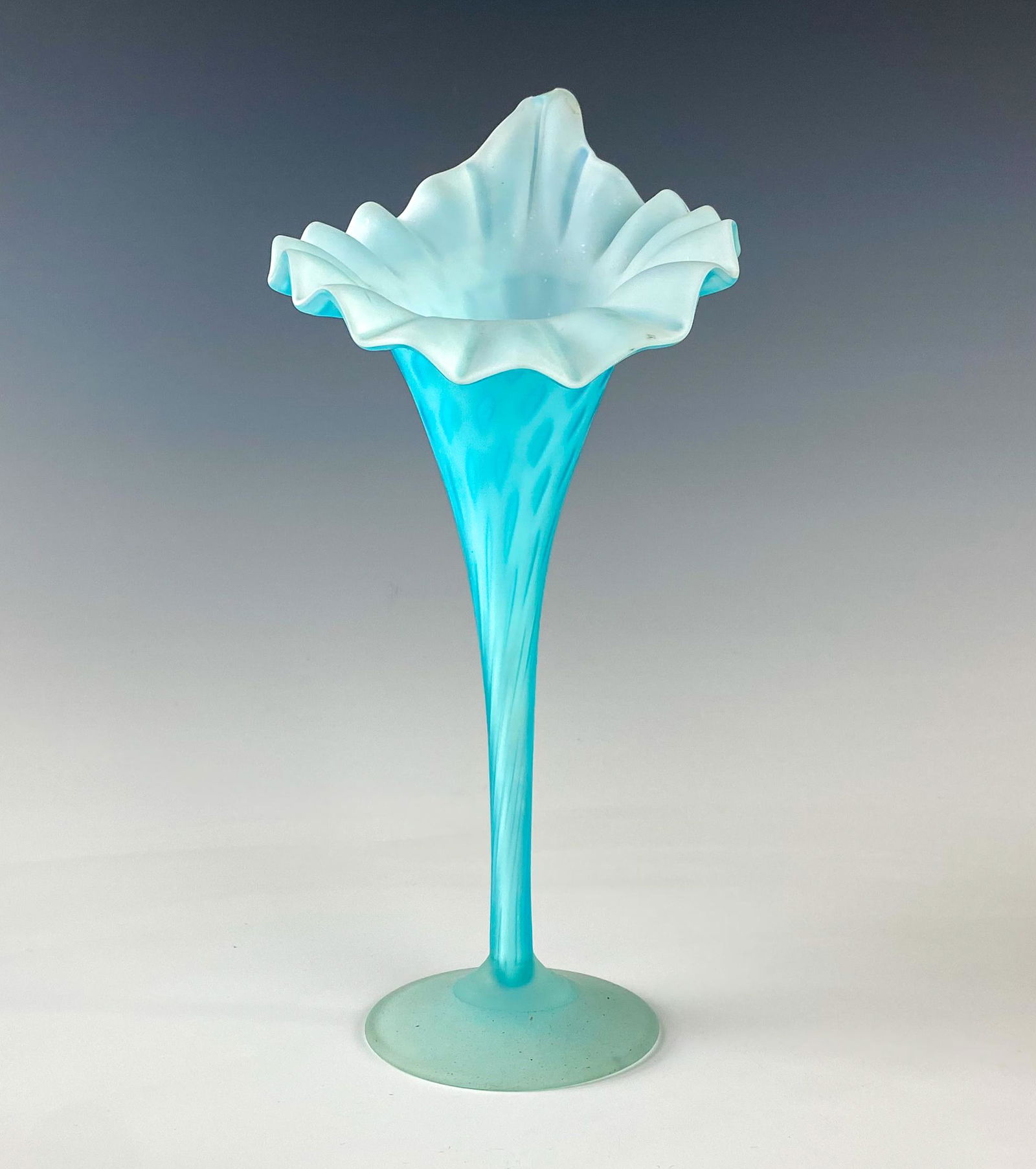 Cased Satin Art Glass Antique Jack in Pulpit Vase (1 of 6)