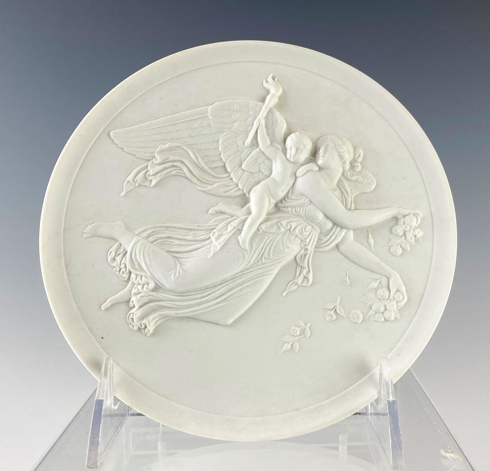 Royal Copenhagen 6" Porcelain Maiden Cherub Plaque (1 of 4)