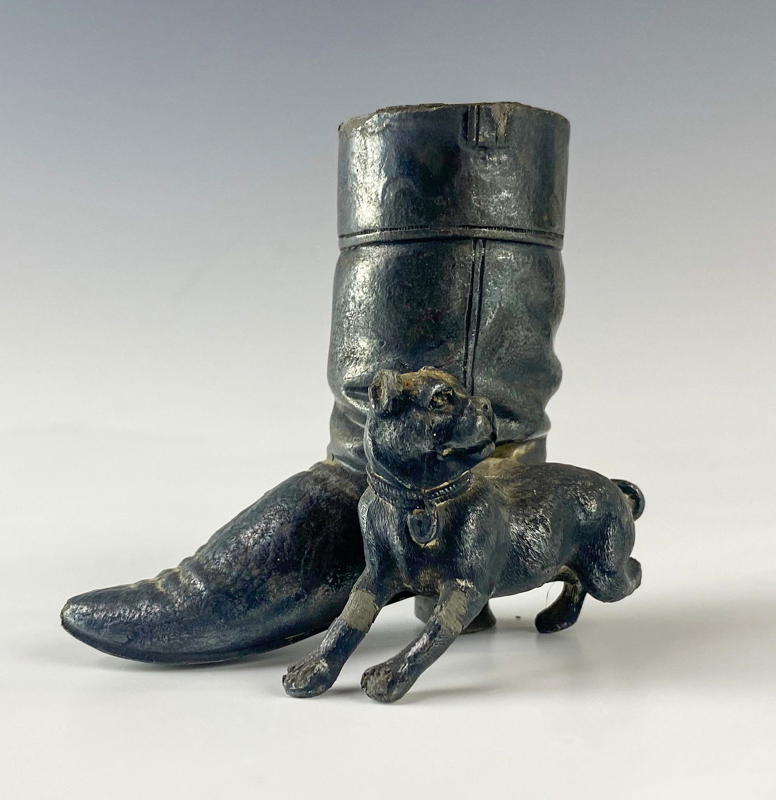 Meriden Silver Plate Pug Dog Boot Toothpick Holder (1 of 6)