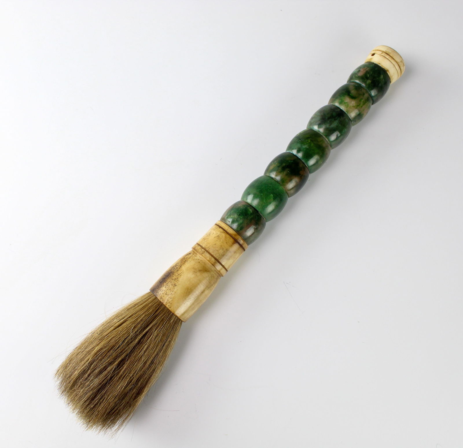 Chinese Jade Horse Hair Scholars Calligraphy Brush (1 of 3)