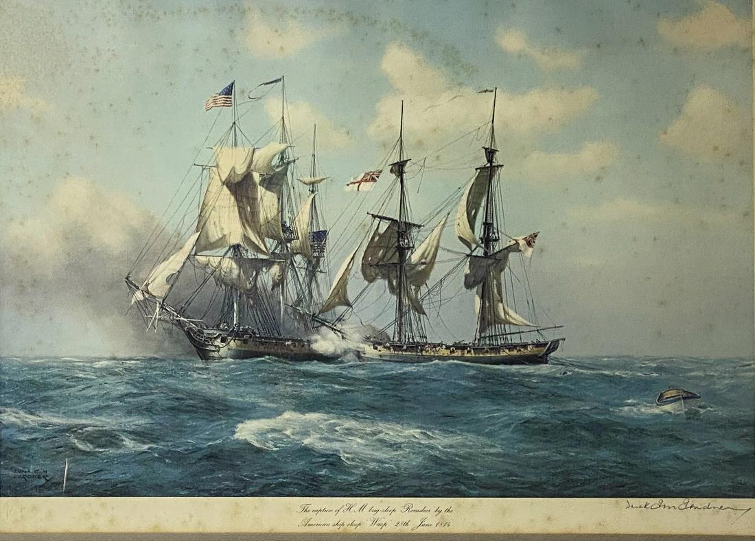 Derek Gardner (1914-2007) SIGNED Battle Seascape (1 of 7)