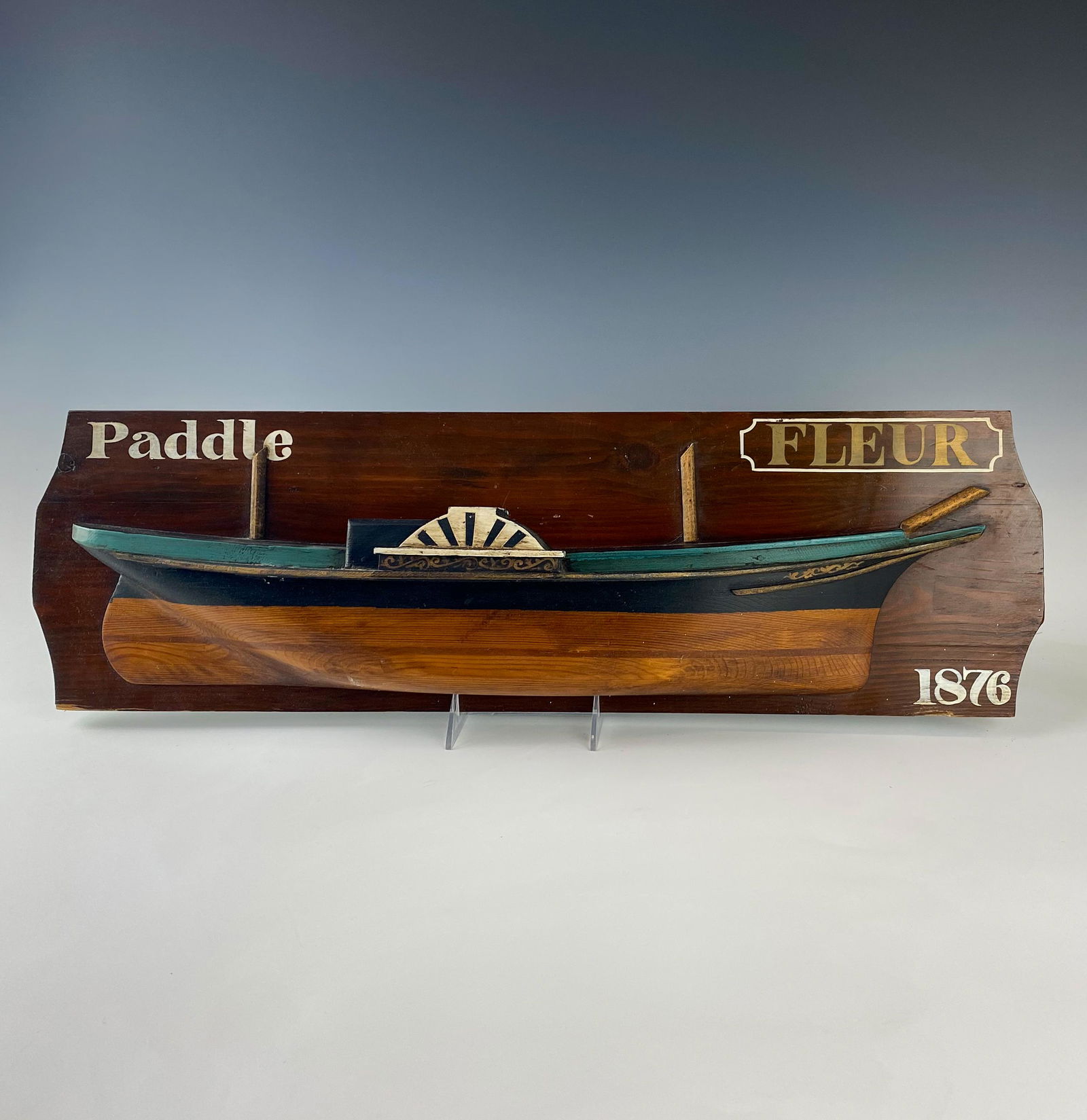 Half Hull Painted Wooden Ship Model Nautical Decor (1 of 7)