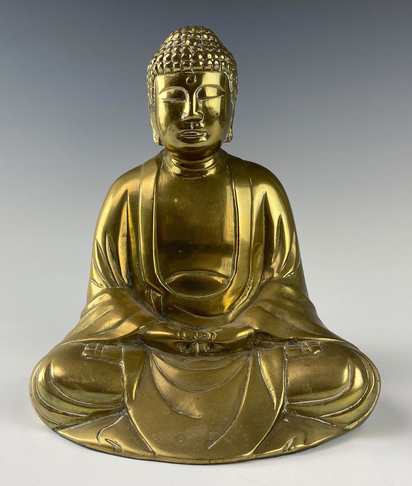 Brass Tibetan Seated Buddha Bodhisattva Sculpture (1 of 5)