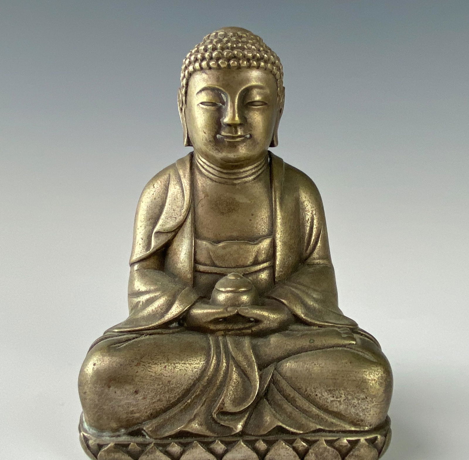 Chinese Old Silver Plate Buddha Bodhisattva Statue (1 of 5)