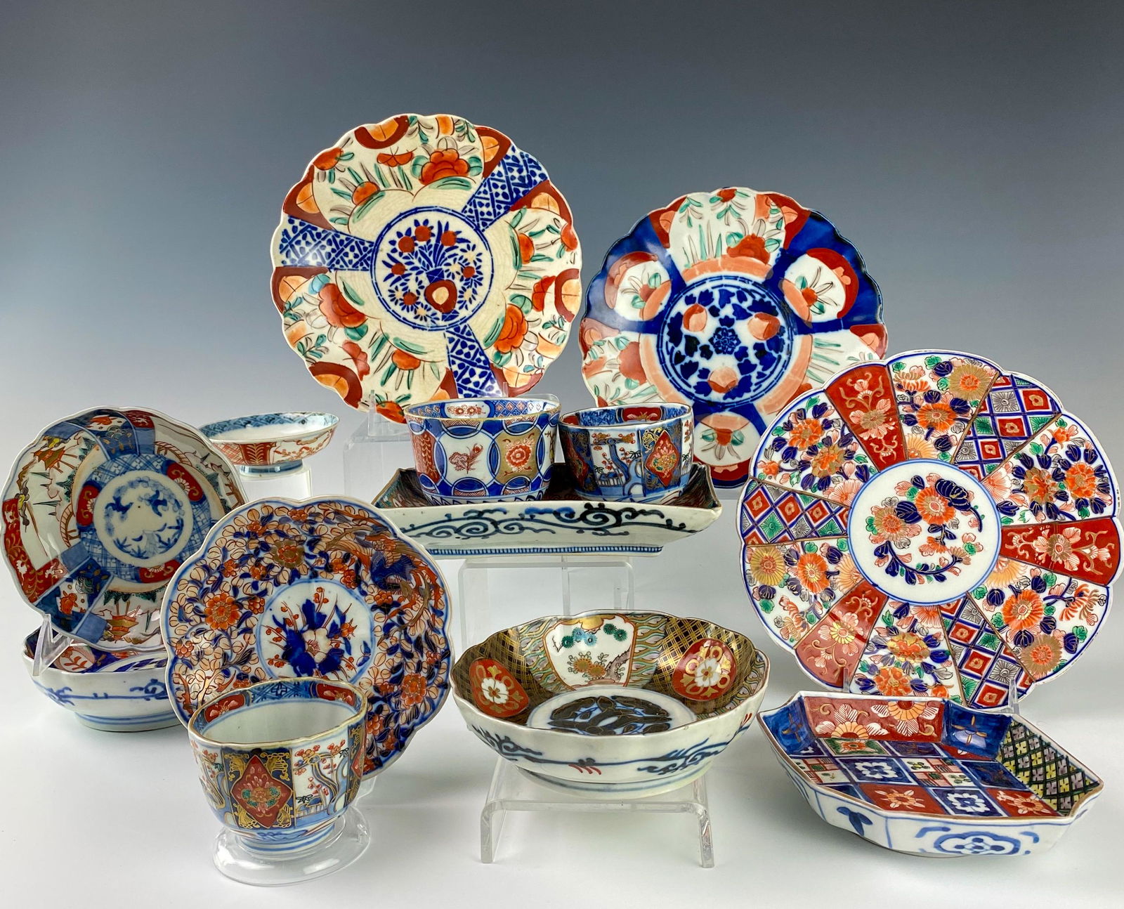 Japanese Antique Imari Porcelain Cups Bowls Plates (1 of 10)