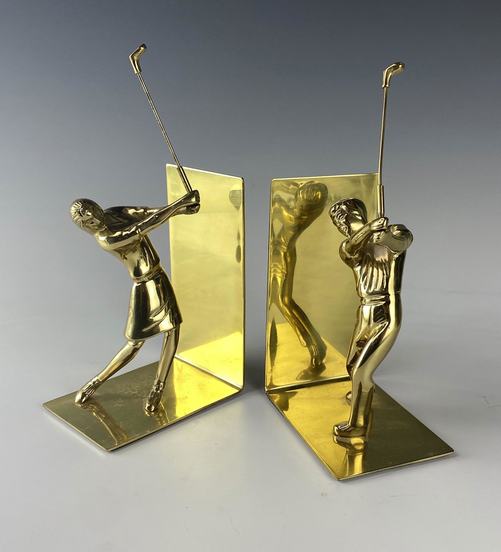 Gatco Solid Brass Golf Sports Figural Bookend PAIR (1 of 3)