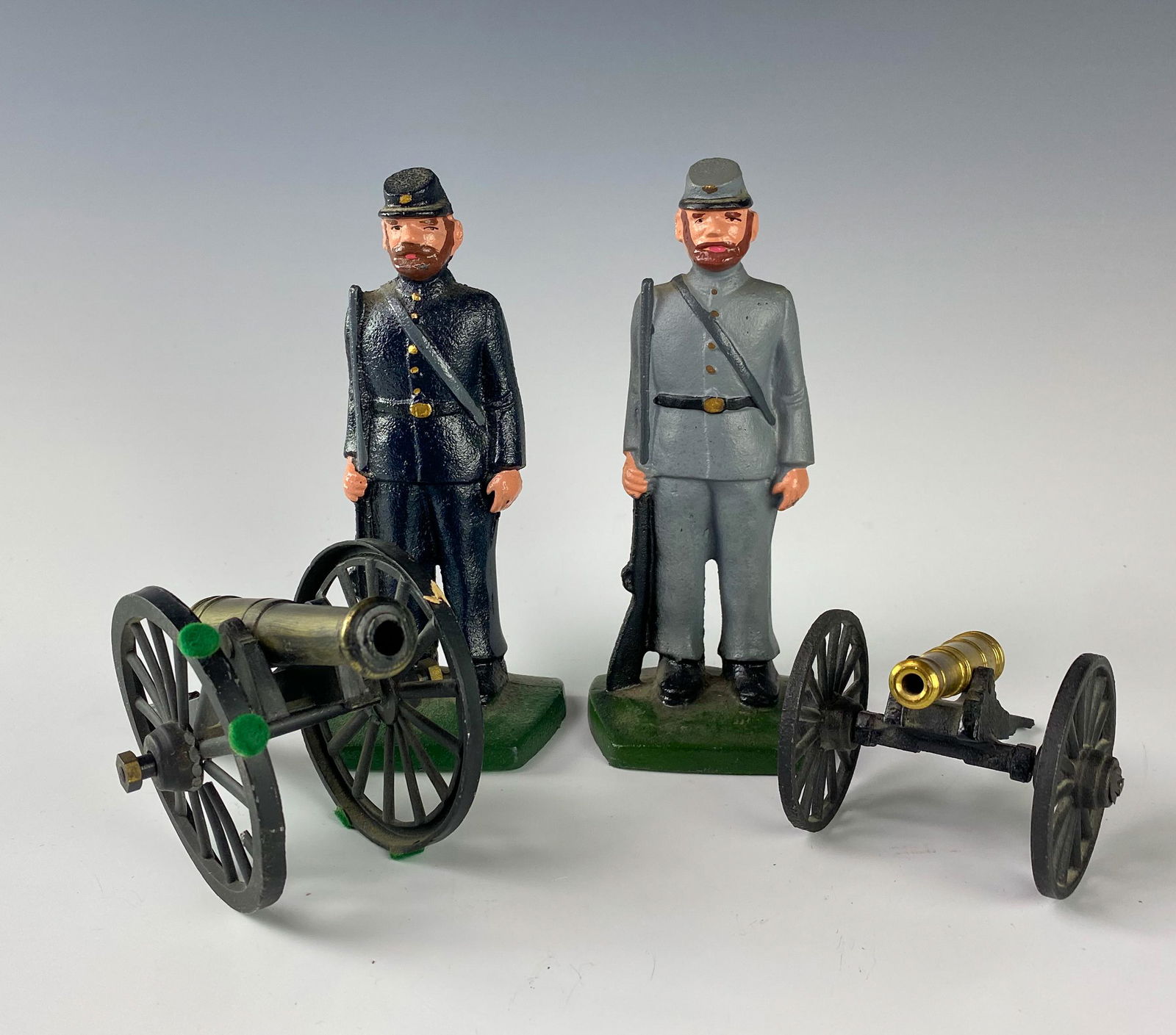 Cast Iron Civil War Soldier Doorstop & Cannons LOT (1 of 7)