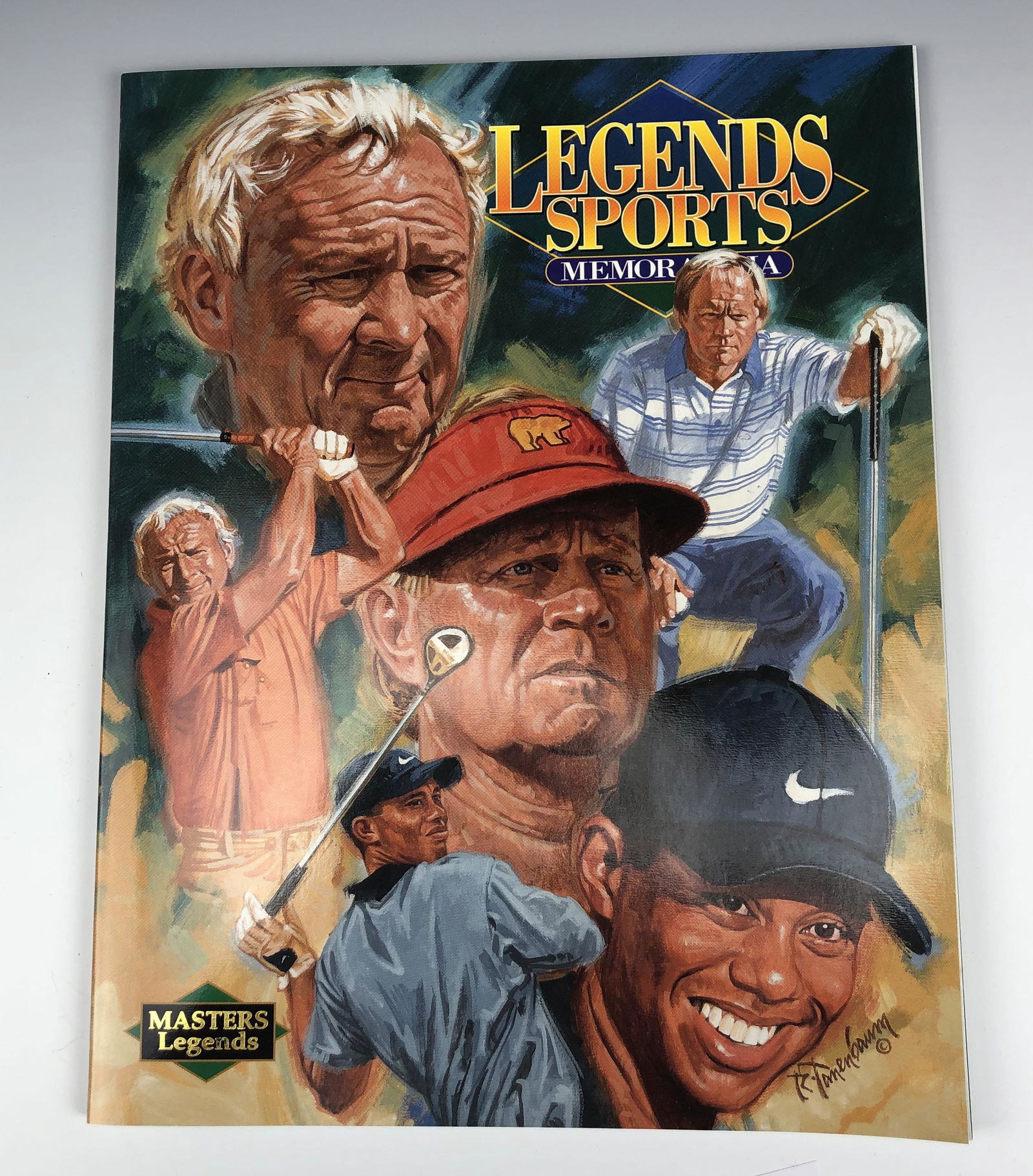 Masters Legends Sports Memorabilia Magazine w/ COA: 2001 Legends Sports Limited Edition Masters Memorabilia Magazine. 64 page full color with 18 masters tournament cards in each depicting past winners including Tiger Woods, two Jack Nicklaus, Arnold Pa
