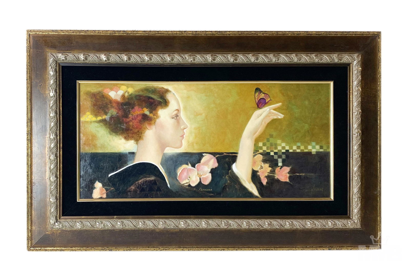 Felix Mas b.1935 Woman and Butterfly Signed Giclee (1 of 5)