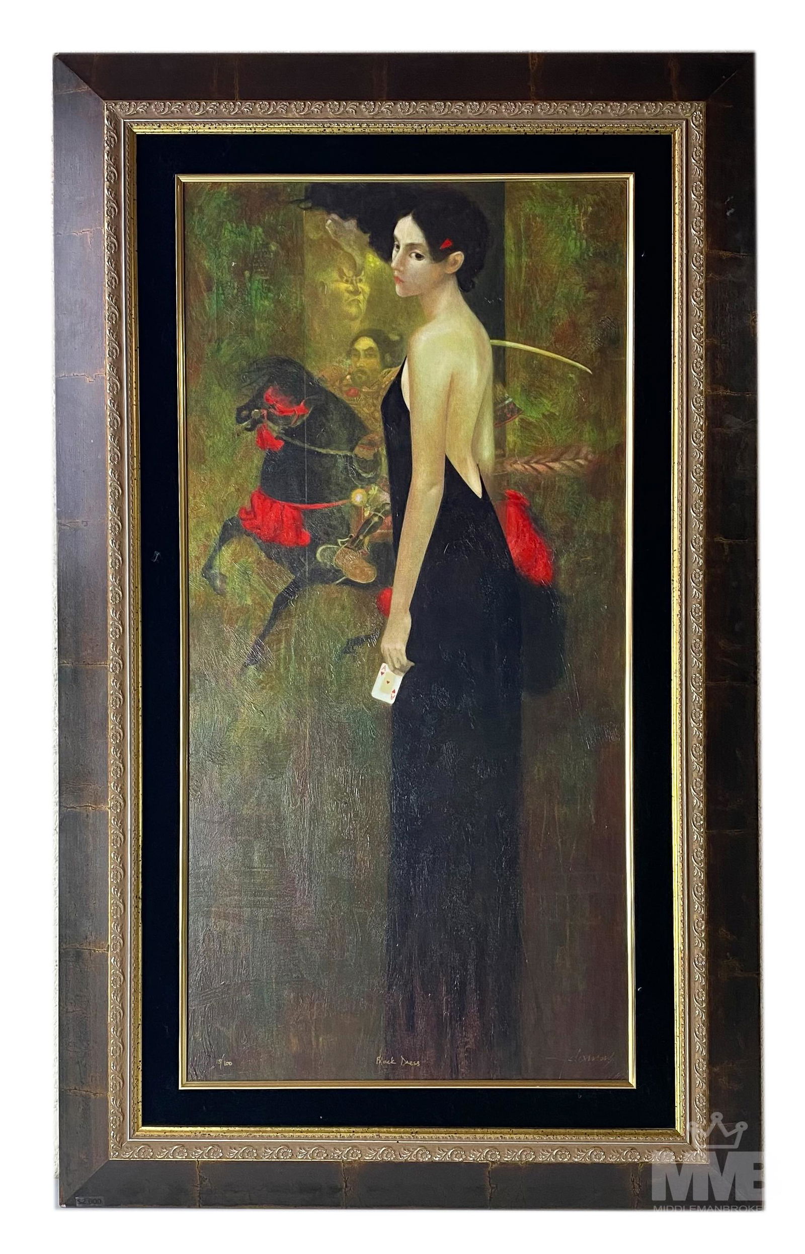 Felix Mas b1935 Woman in Black Dress Signed Giclee (1 of 6)