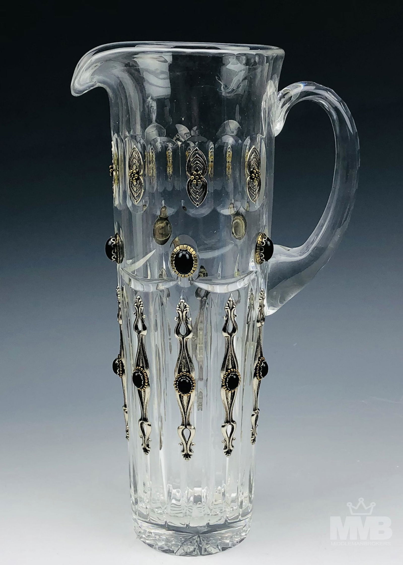 Ann Cichon Art Glass Crystal Jeweled Water Pitcher (1 of 9)