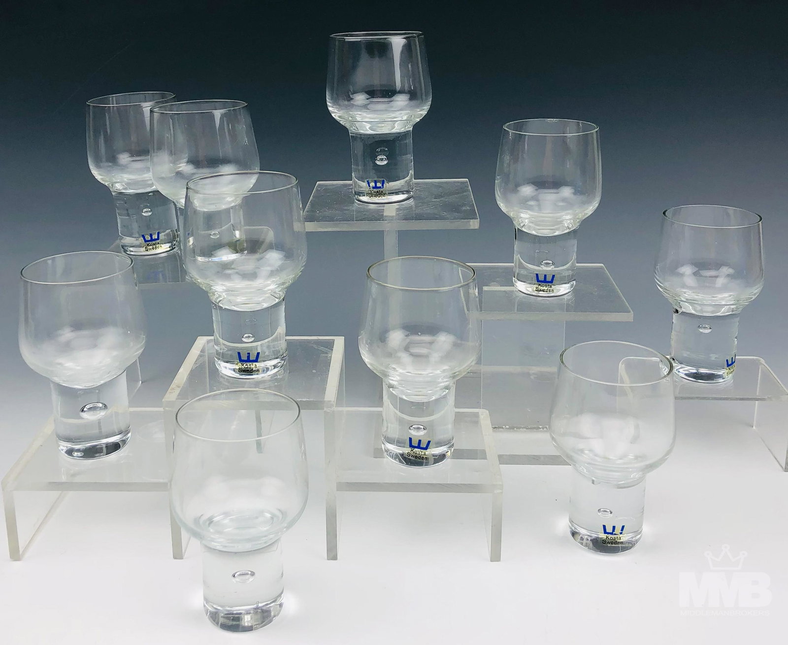 Kosta Boda Crystal Mambo Shot Glasses Set of 10 (1 of 4)