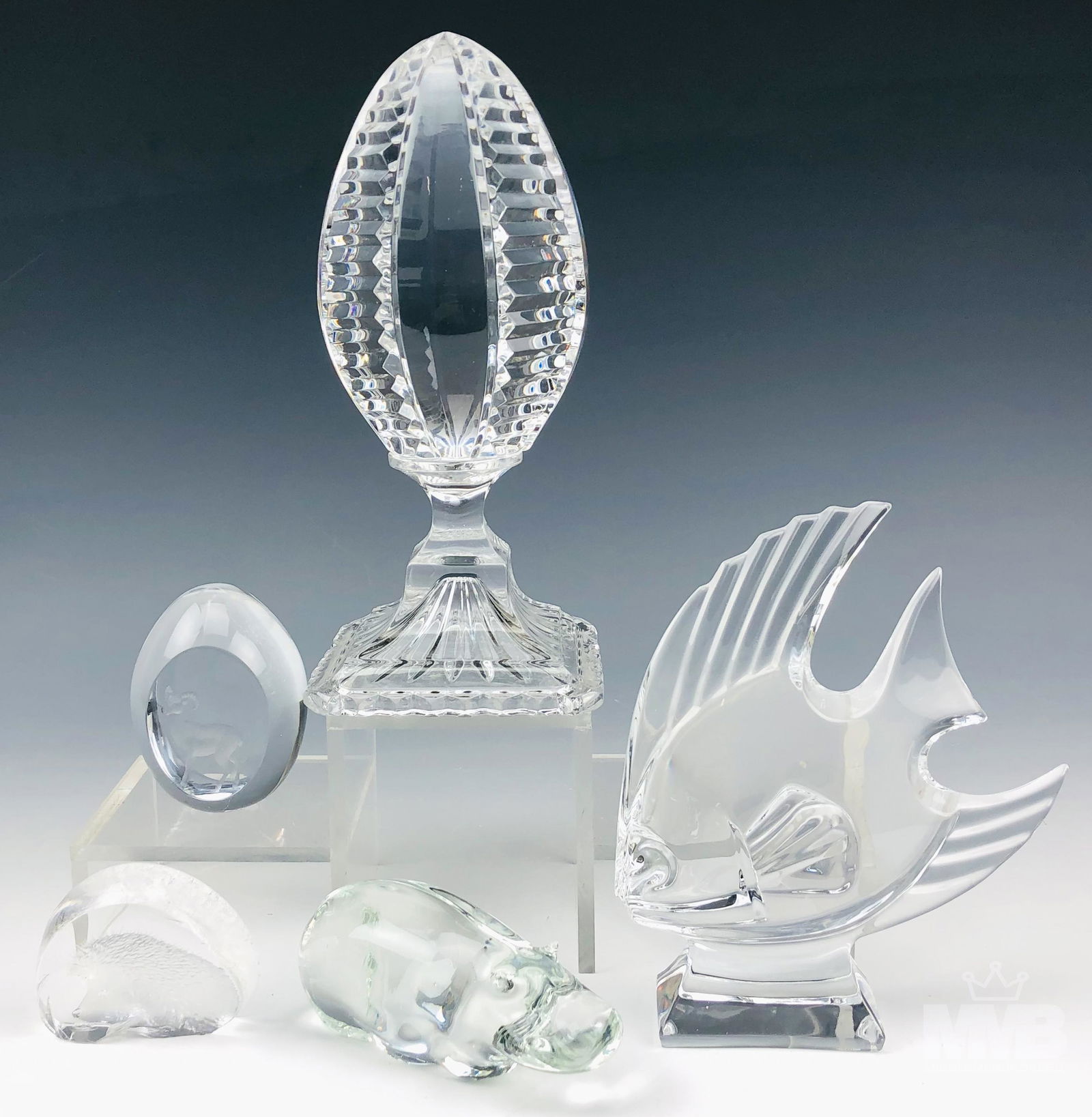 Signed American Art Glass Crystal Figurines Group (1 of 12)