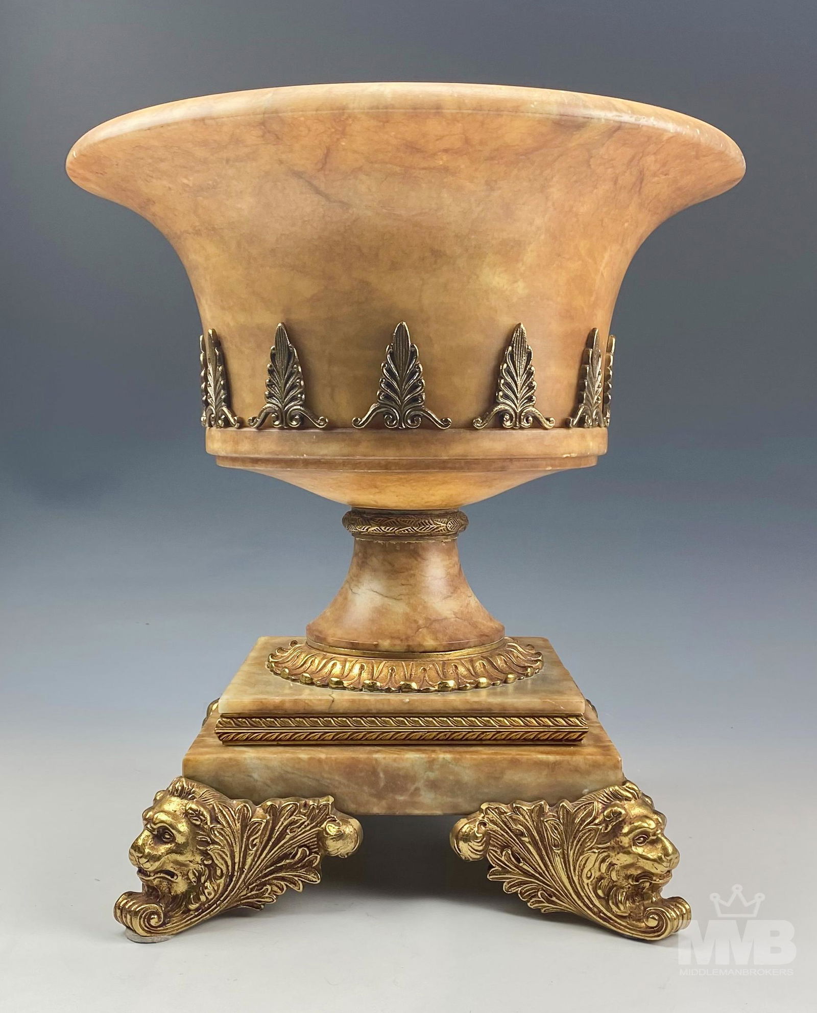 Maitland Smith 16" Brass Soap Stone Jardiniere (1 of 9)