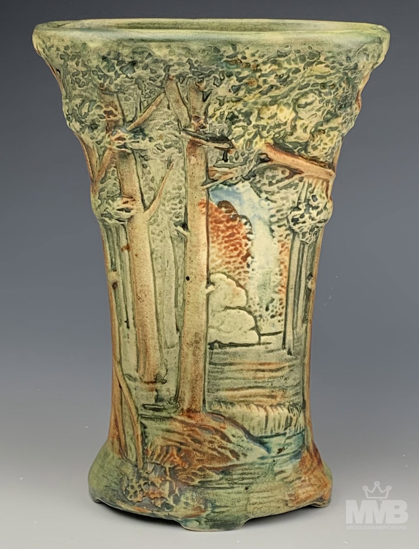 Weller Pottery Forest Landscape Art Deco 8" Vase (1 of 5)