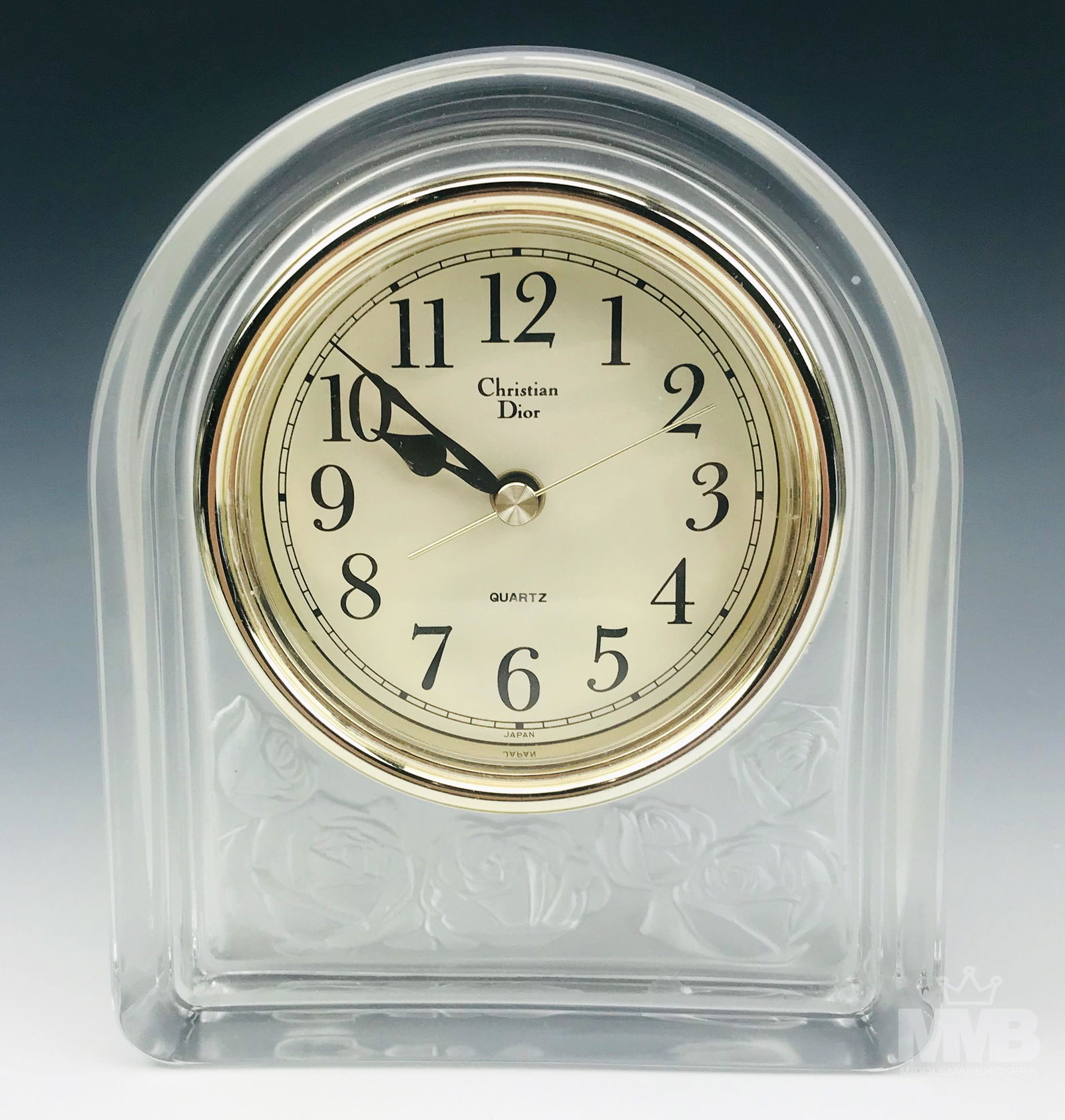 Christian Dior Modern Glass Floral Arch Desk Clock (1 of 4)