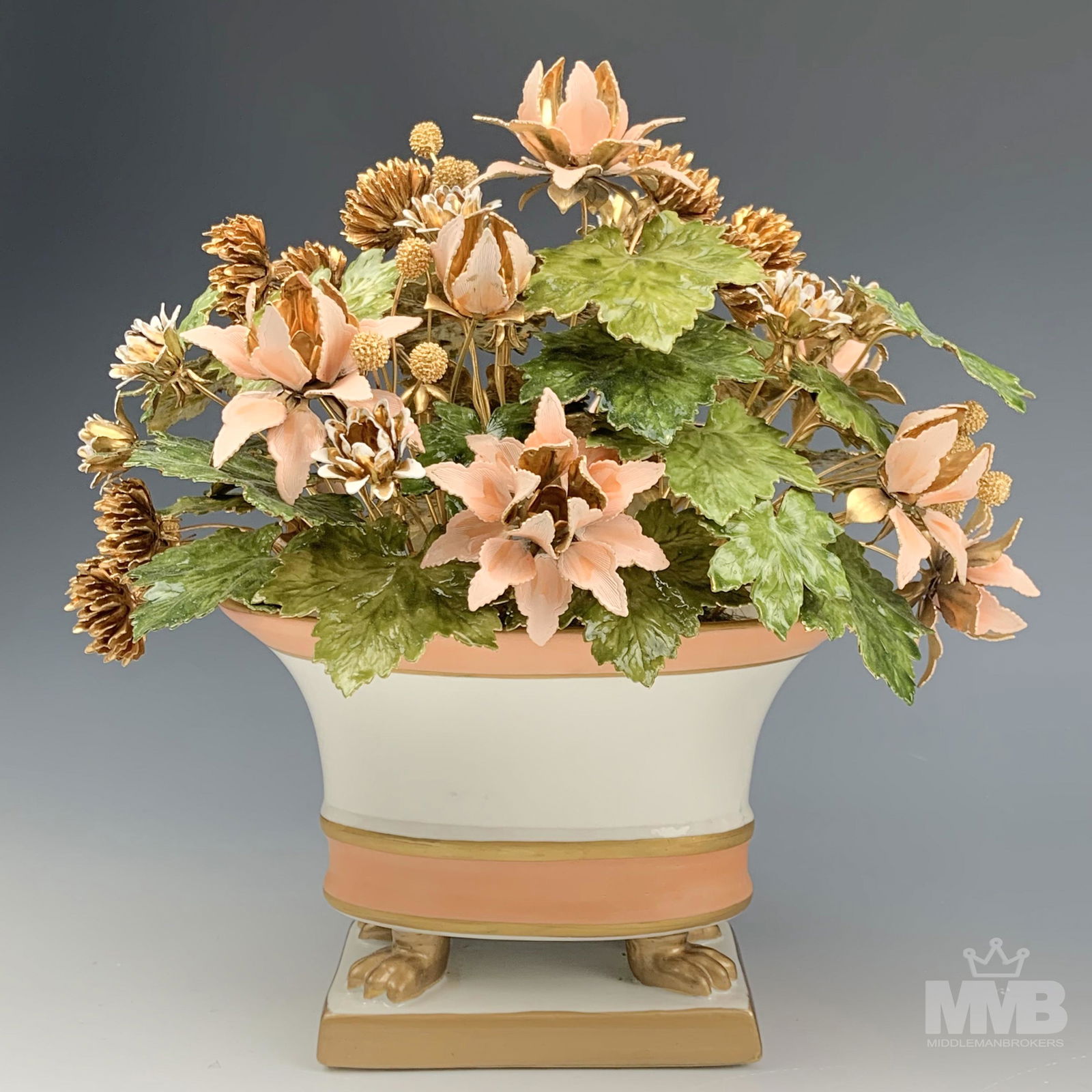 Jane Hutcheson Enamel Metal Flower Bouquet in Vase (1 of 6)