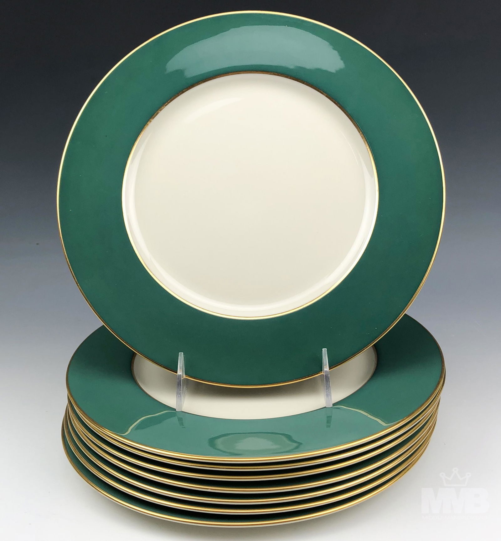 Lenox Sage Green Porcelain Dinner Plates Set Of 8 (1 of 5)
