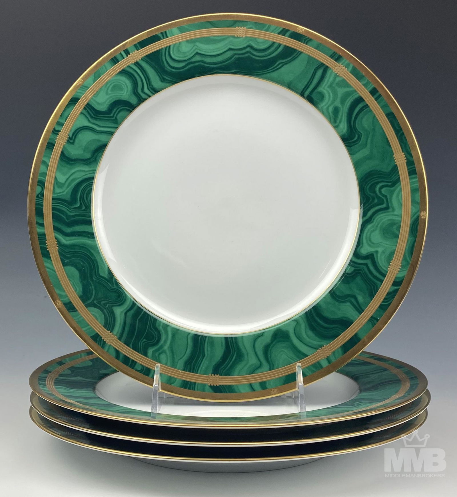 Christian Dior Set Of 4 Malachite Dinner Plates (1 of 4)