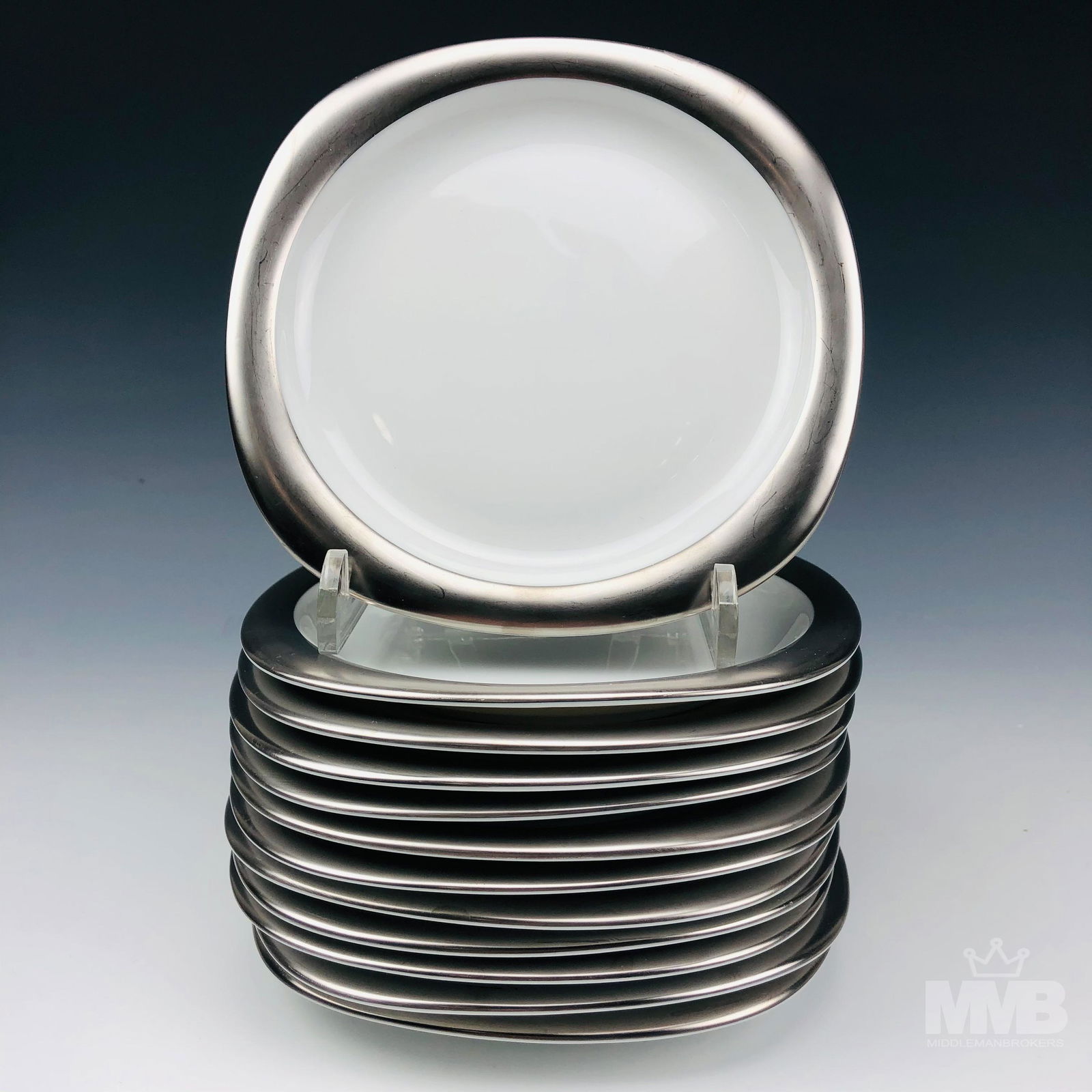 Rosenthal Suomi Platinum Bread Plates Set Of 12 (1 of 5)