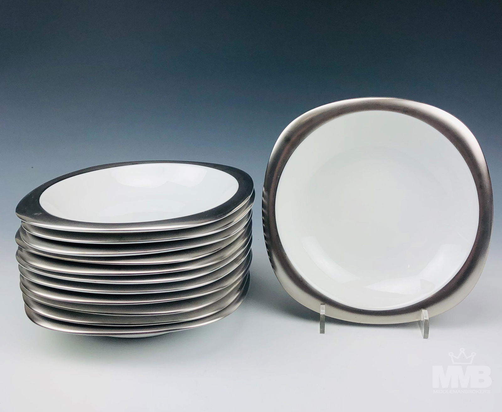 Rosenthal Suomi Platinum Set Soup Bowls Set Of 12 (1 of 5)