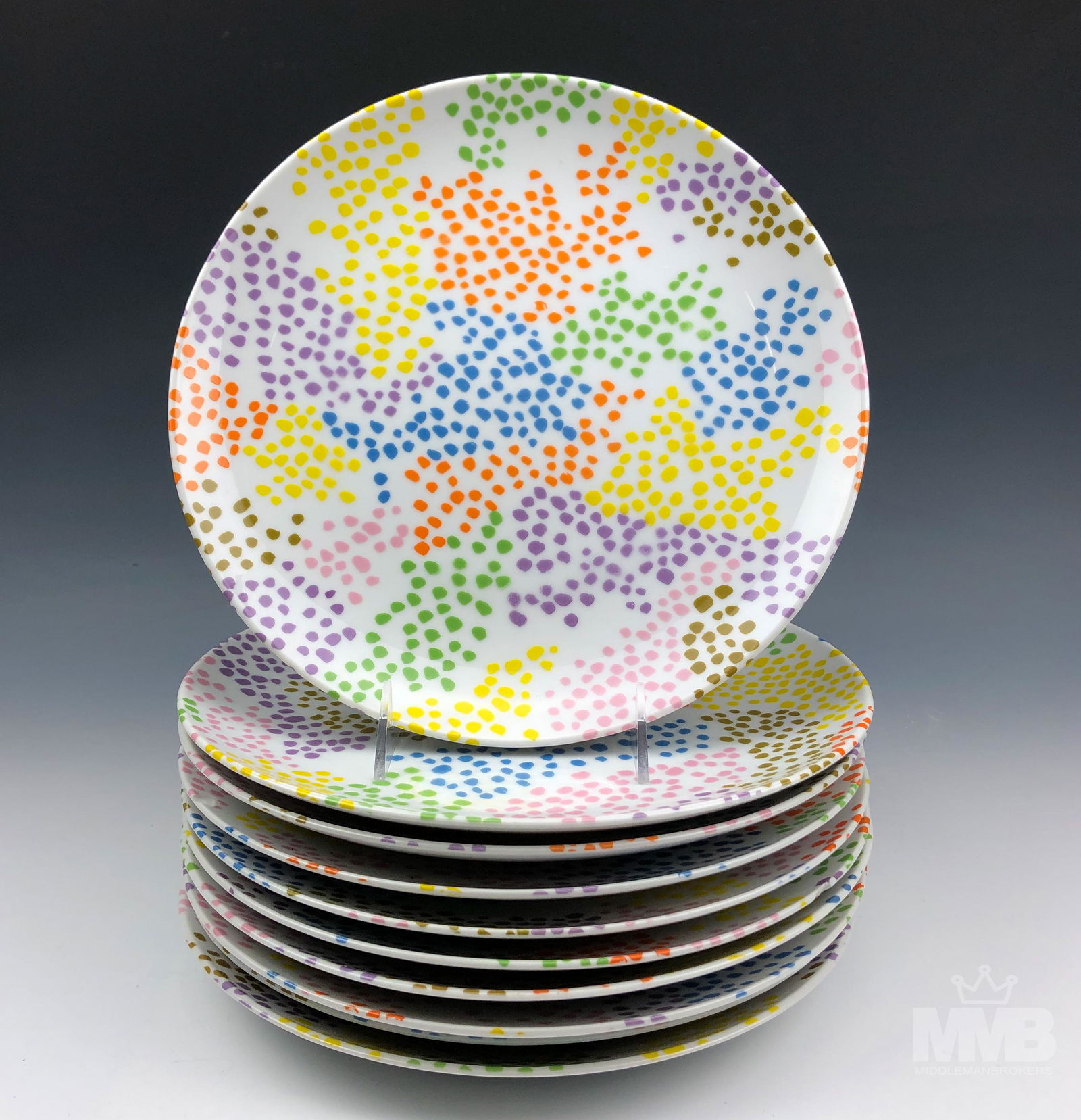 Fitz & Floyd Confetti Color Dots Dinner Plates Set (1 of 4)