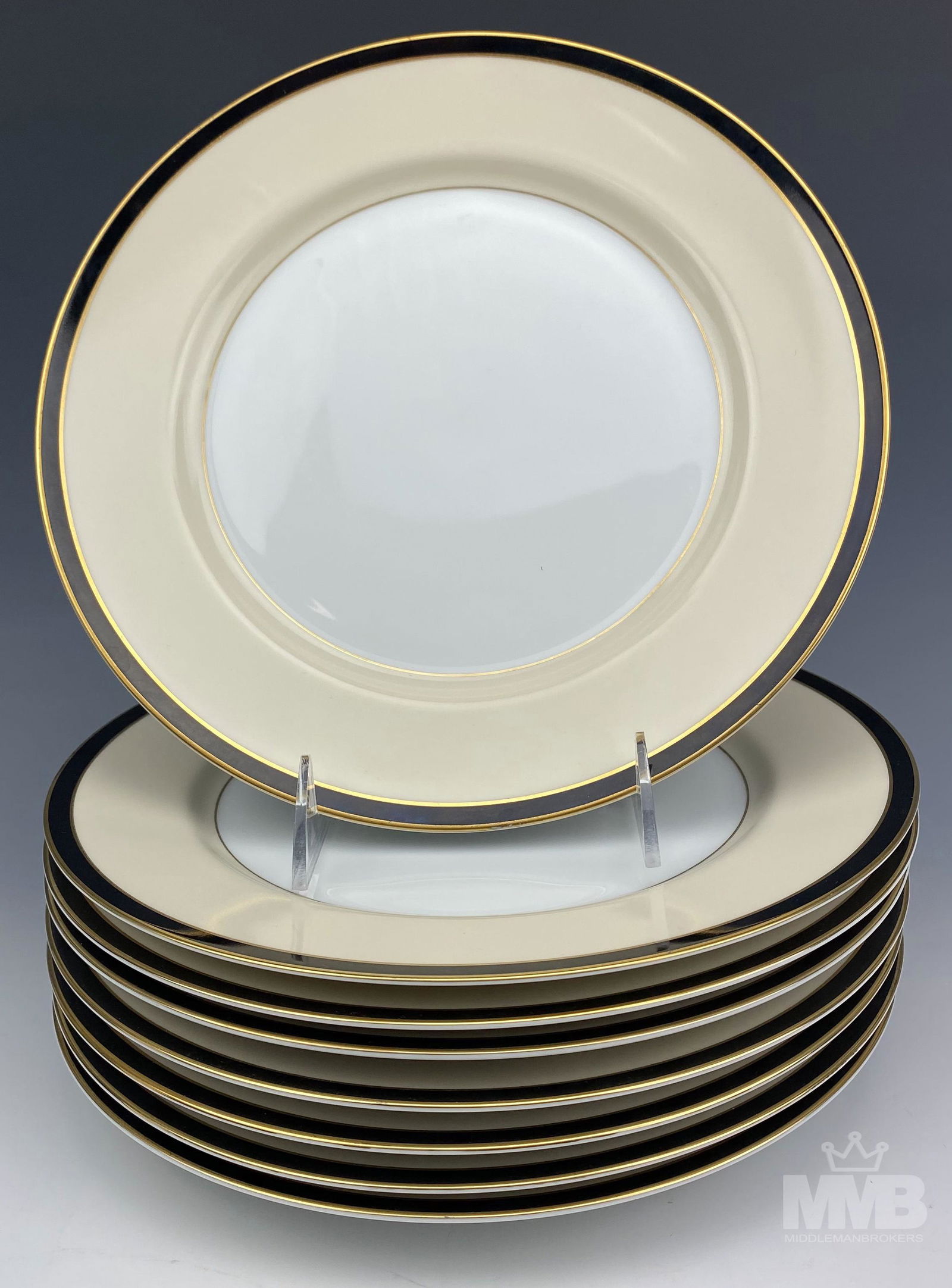 Fitz & Floyd Monmartre Black Band Dinner Plate Set (1 of 3)