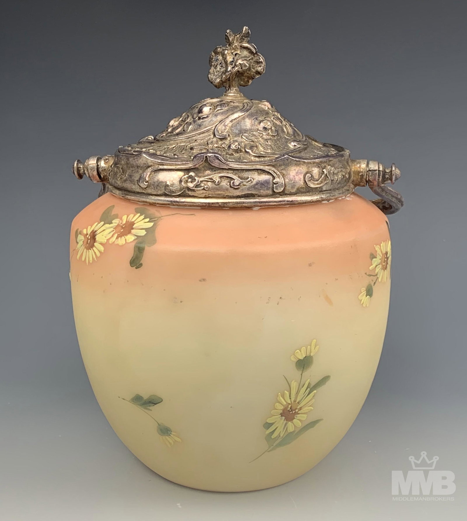 Mt. Washington Burmese Enamel Floral Biscuit Jar (1 of 7)