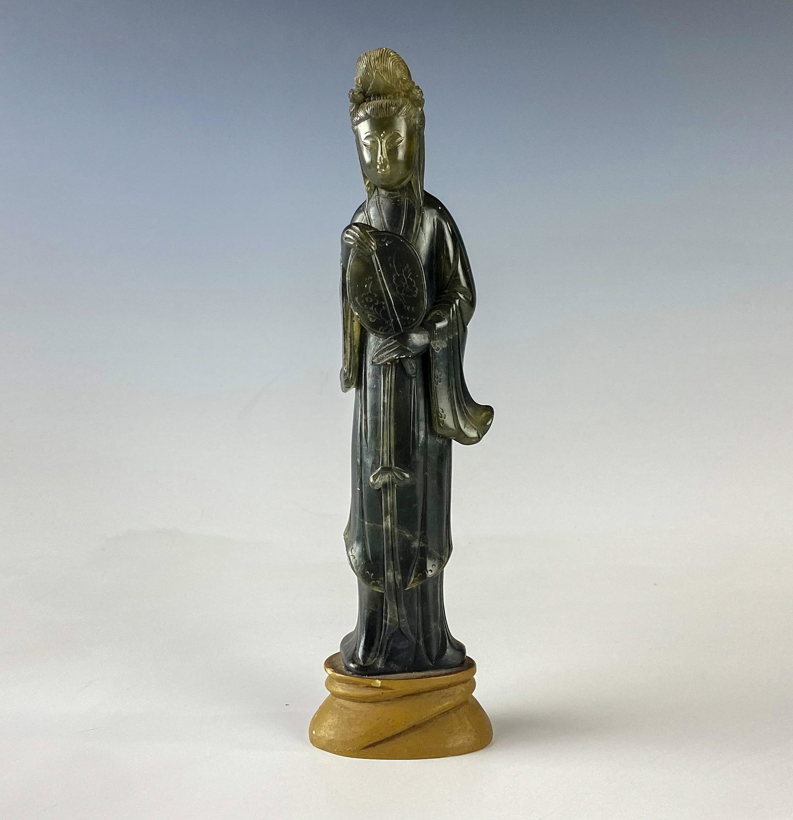 Chinese Export Carved Green Stone Buddha Sculpture (1 of 7)