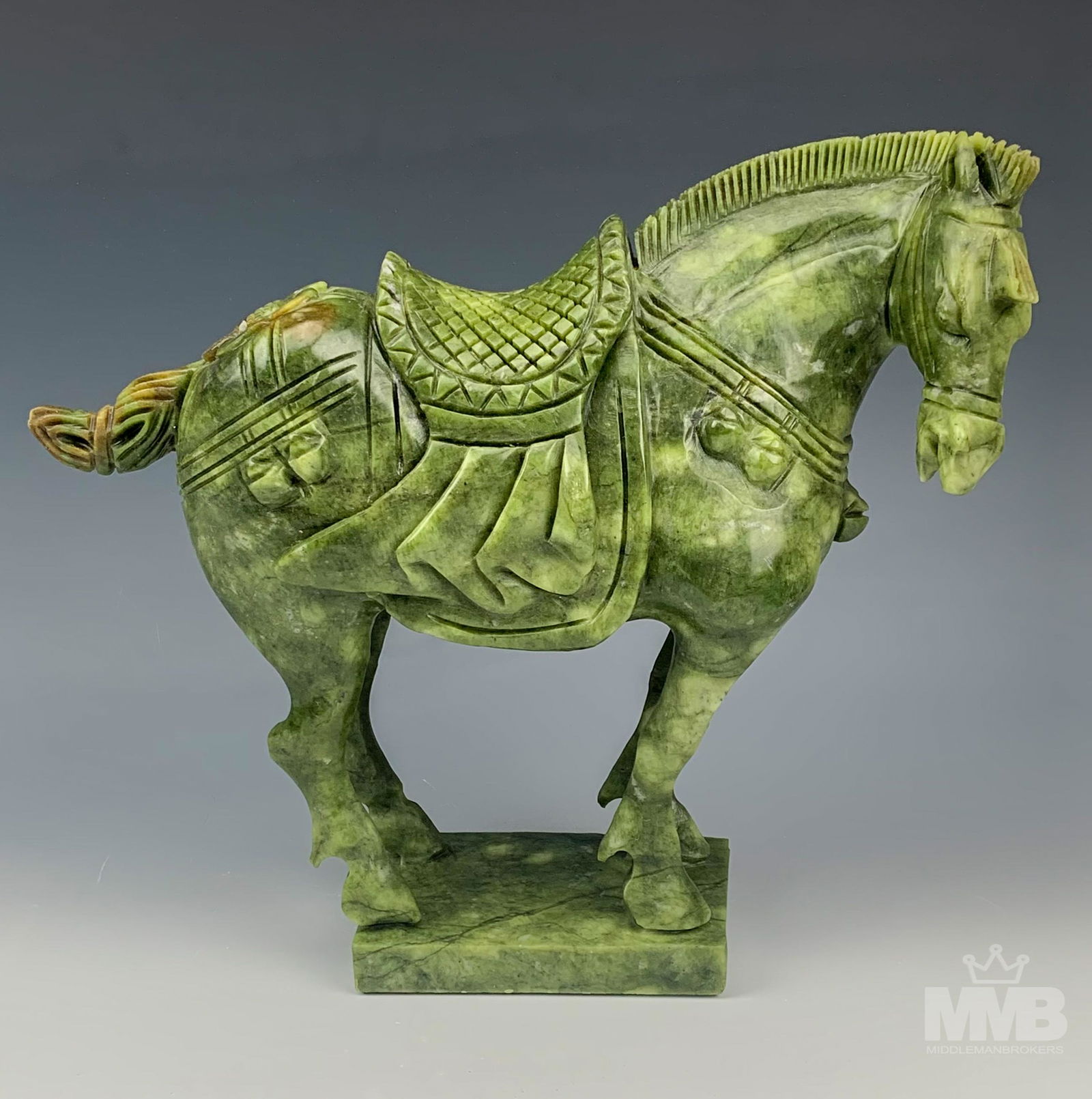 Chinese Hand Carved Jade Tang Form Horse Sculpture (1 of 5)