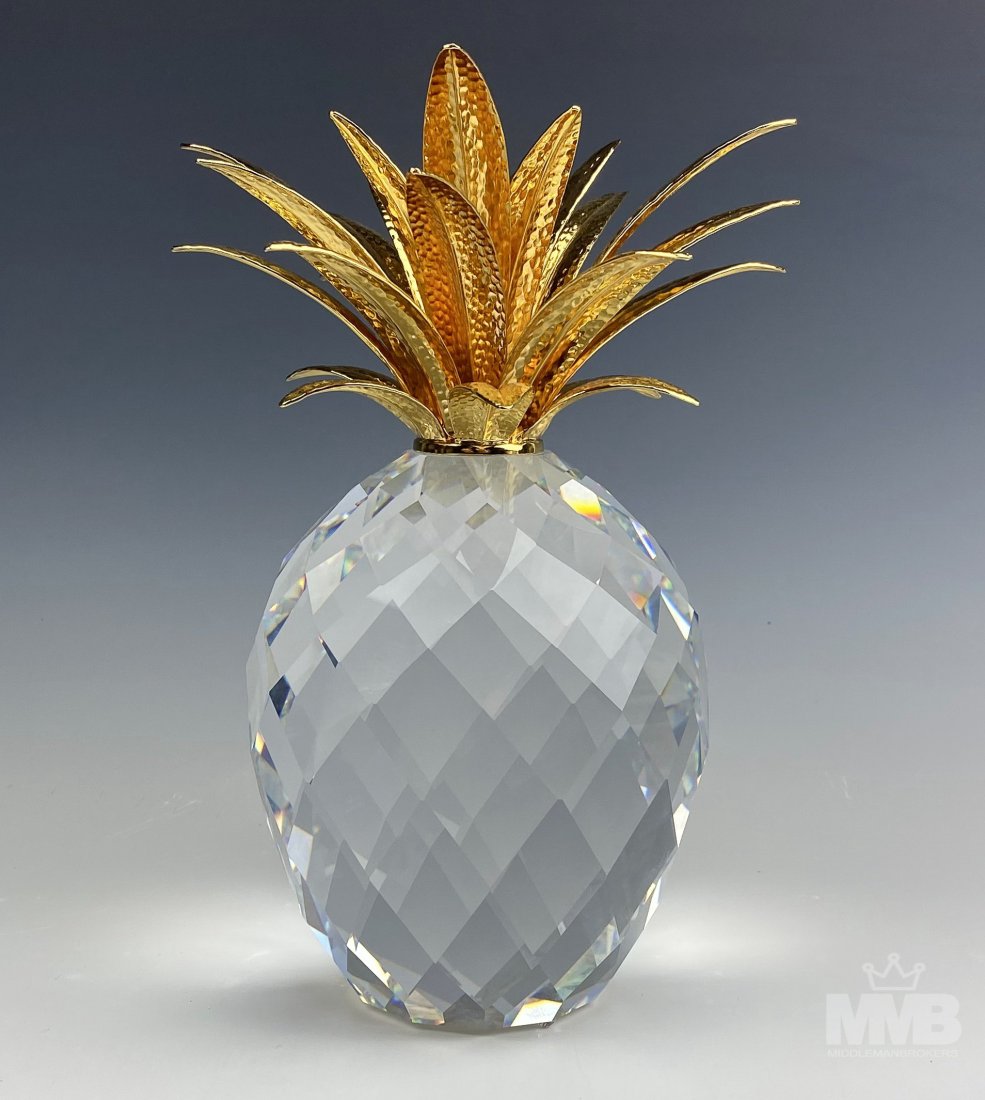 Swarovski Crystal & Gilt 9" Pineapple Figurine (1 of 8)