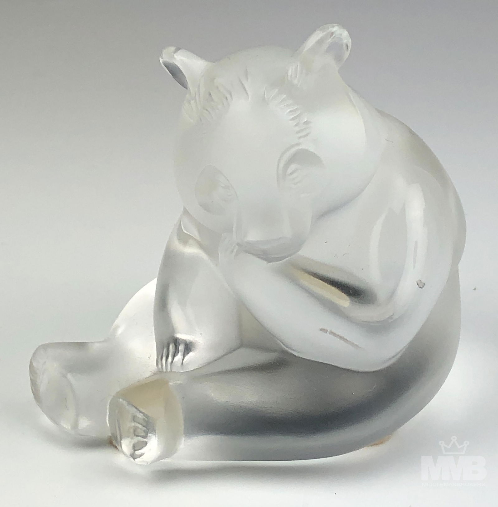 Lalique Panda Bear Frosted Clear Crystal Figurine (1 of 3)