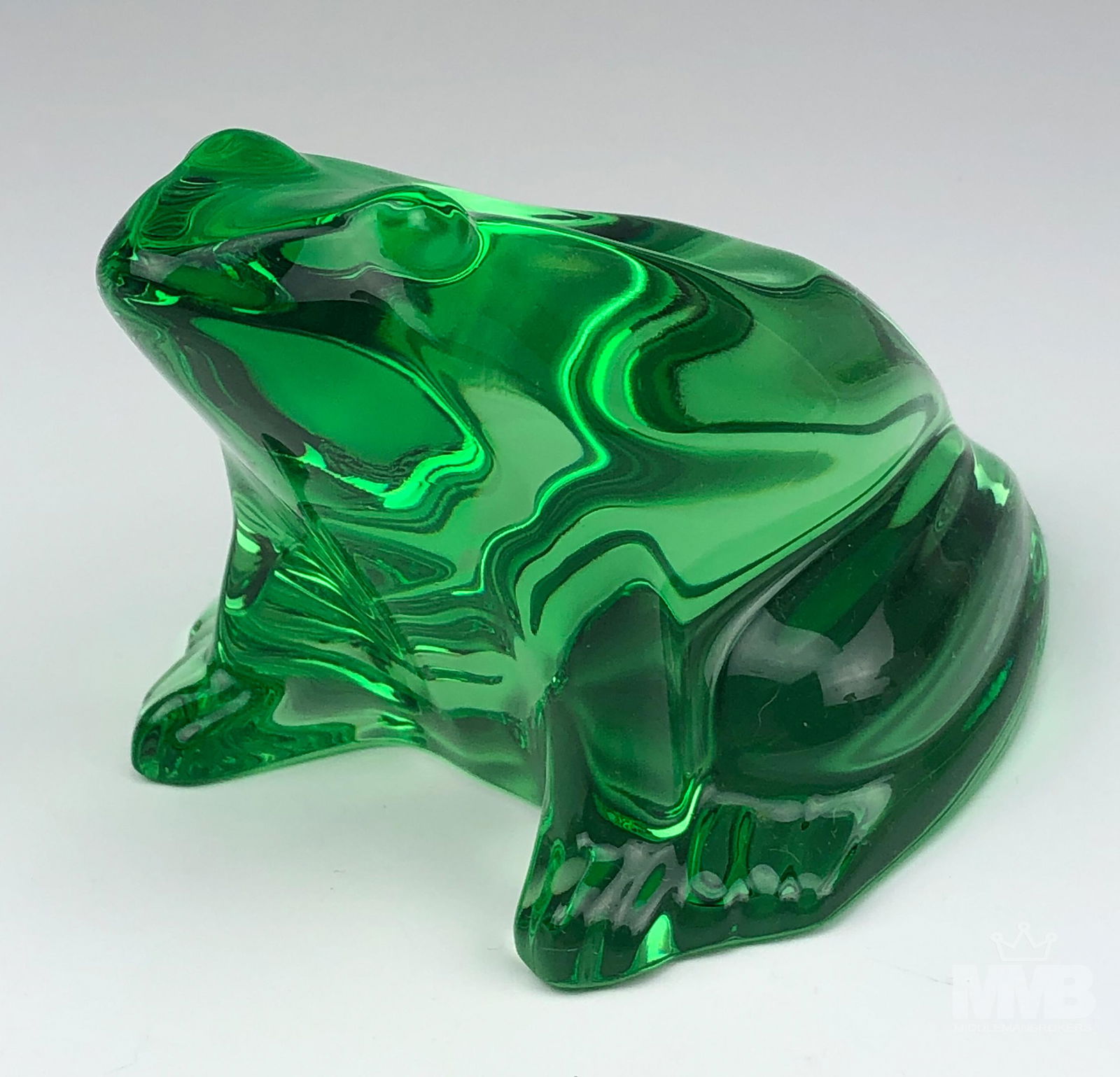 Baccarat Green Crystal Frog Figurine Retired (1 of 6)