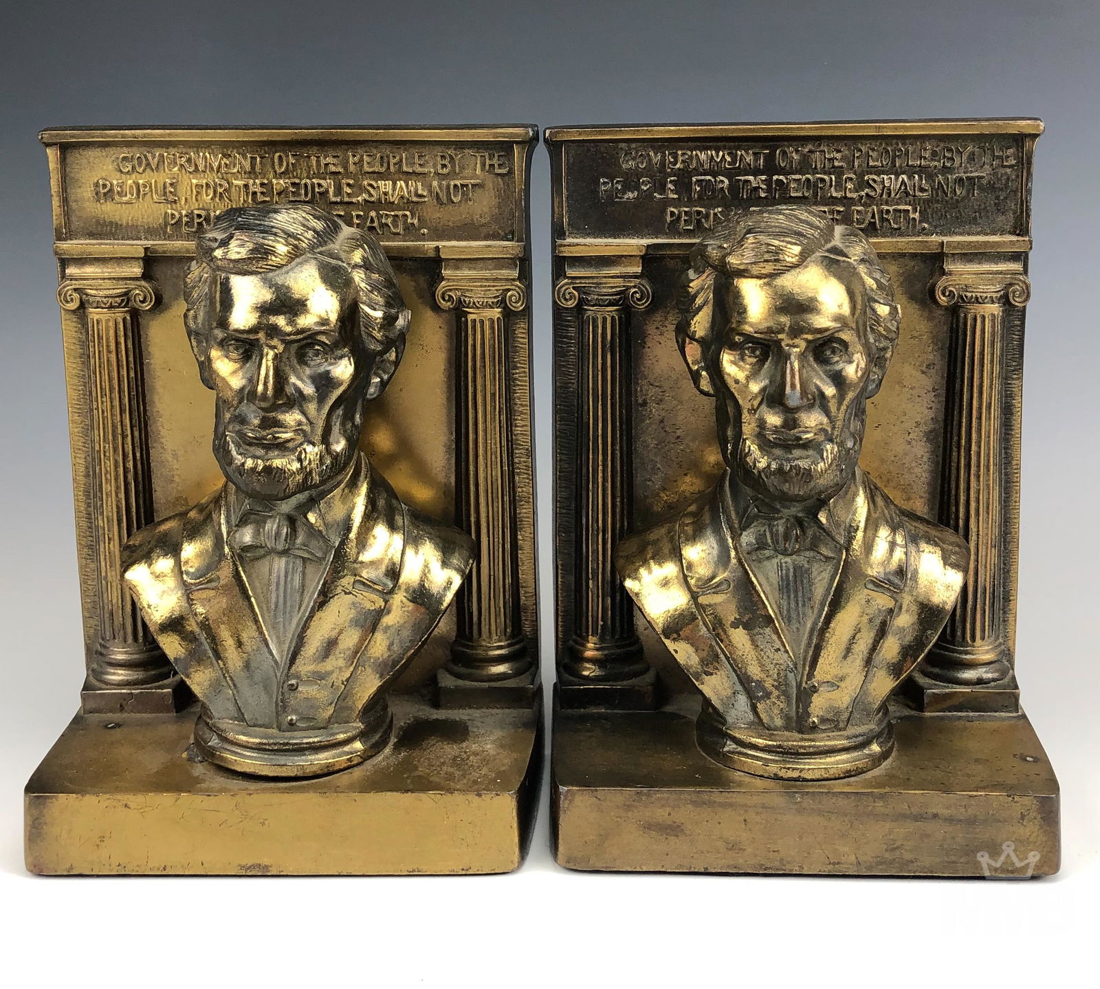 Bradley & Hubbard Pair of Metal Lincoln Book Ends (1 of 5)
