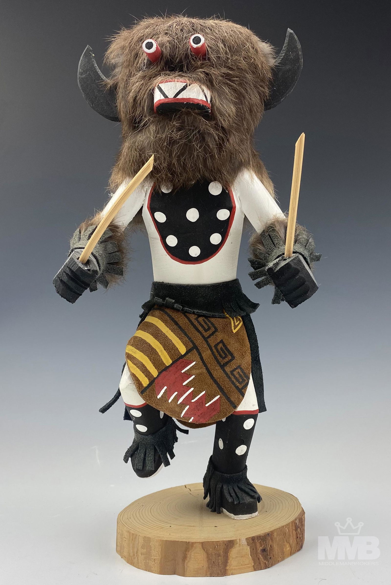 Kachina Doll Buffalo Dancer Wood Figure Sculpture (1 of 5)