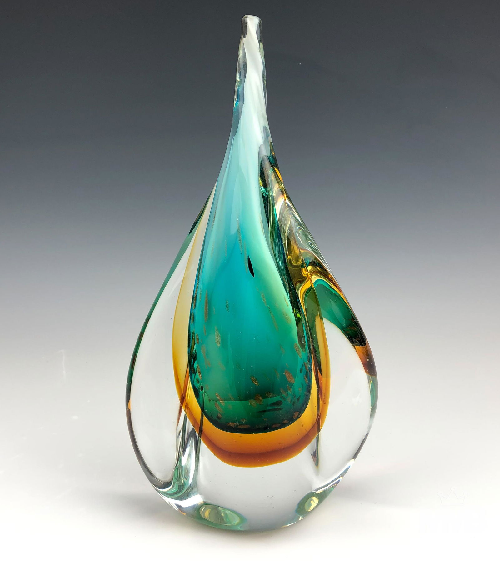 Murano Style Italian Sommerso Art Glass Teardrop (1 of 5)