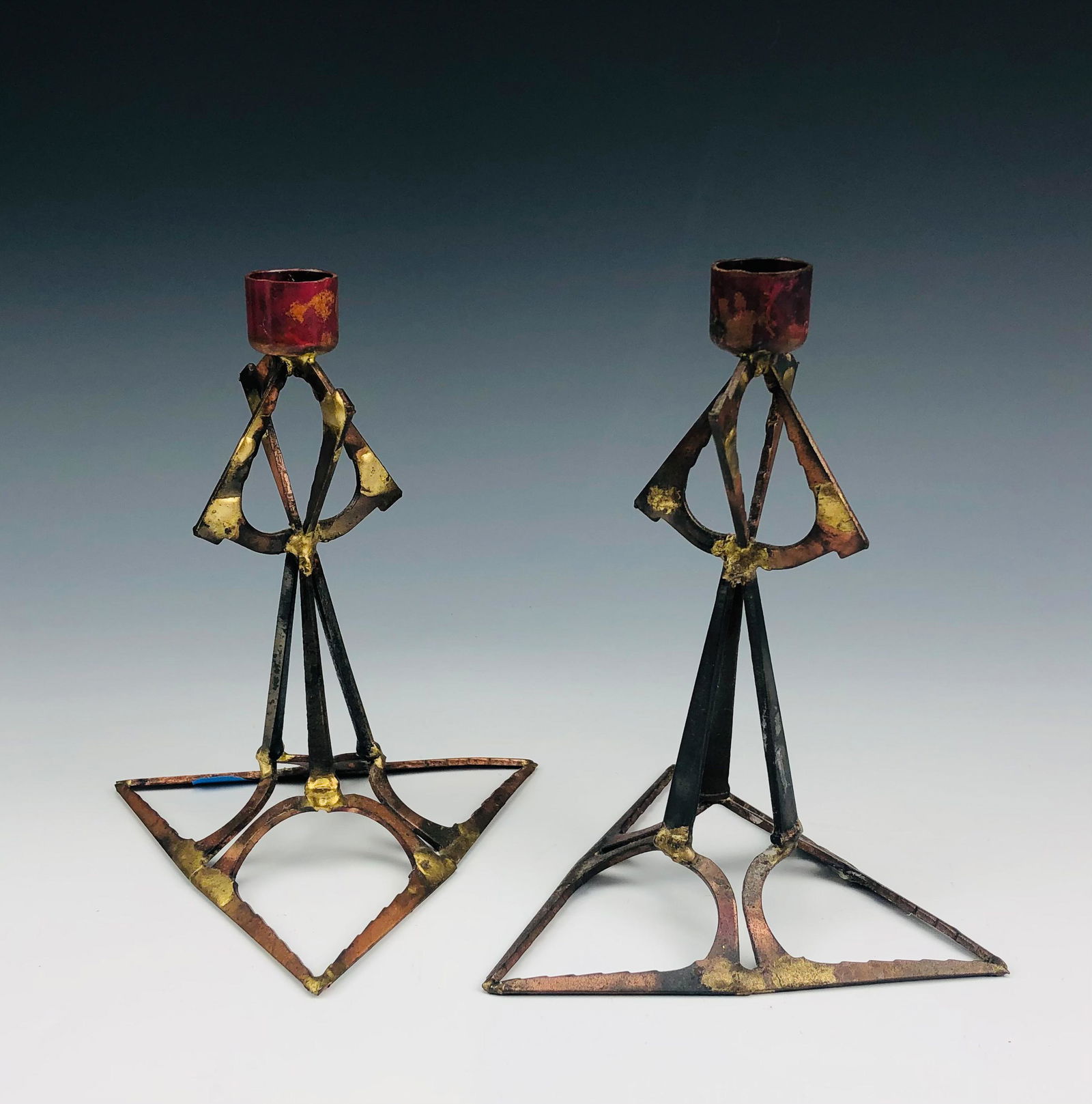 Pr Brutalist Jewish Judaica Shabbat Candleholders (1 of 9)