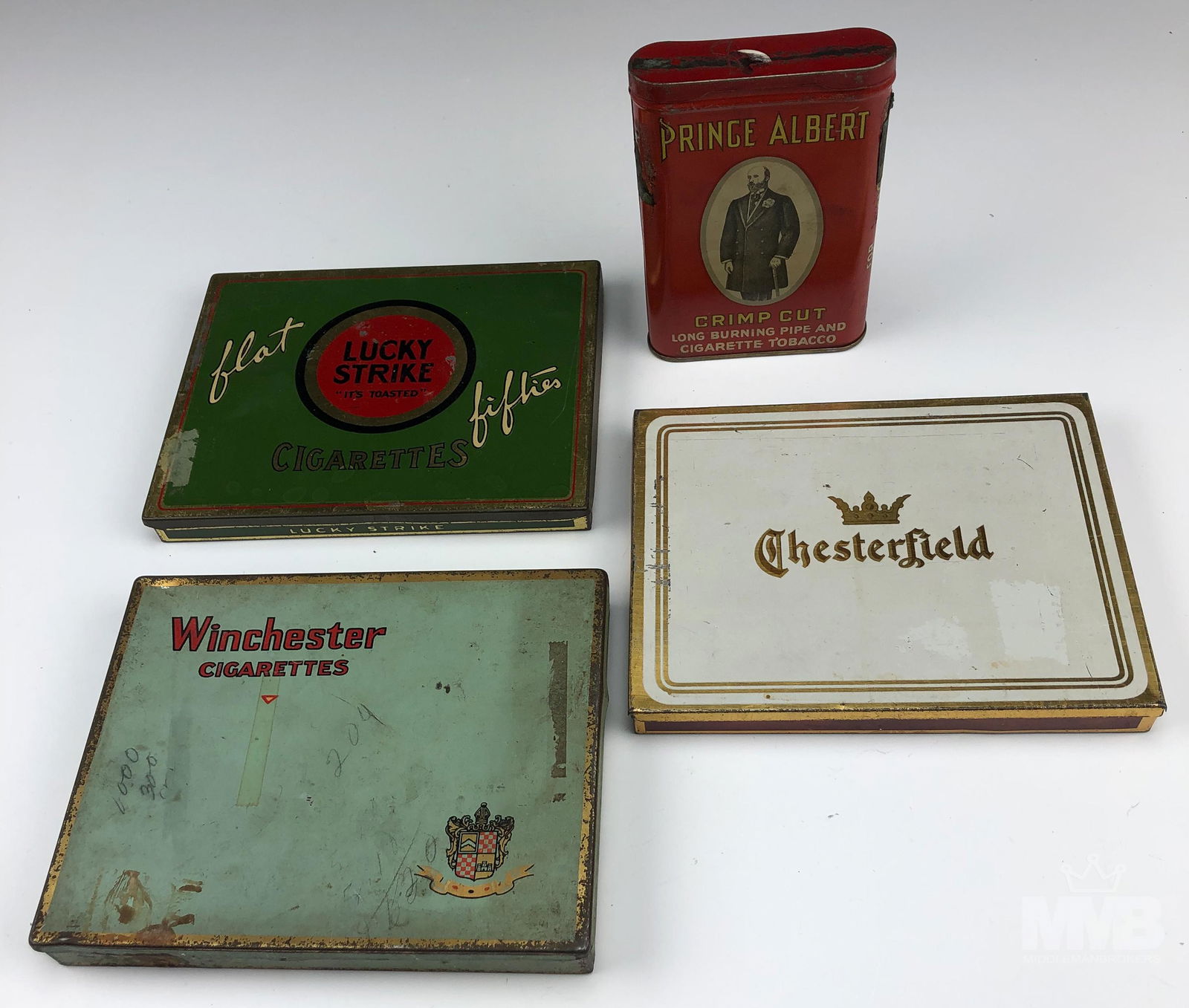 Estate 4pc LOT Old Tin Cigarette Tobacco Box Cases (1 of 6)