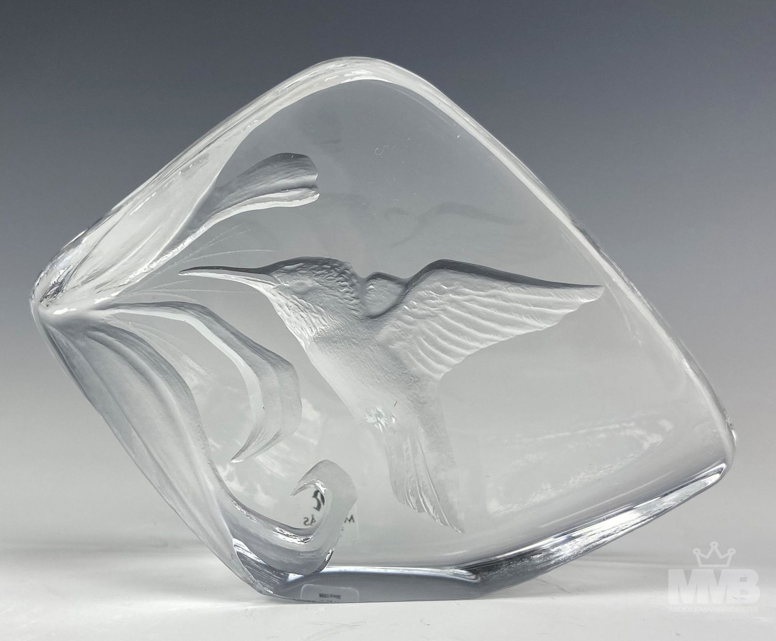 Mats Jonasson Crystal Hummingbird Glass Sculpture (1 of 5)