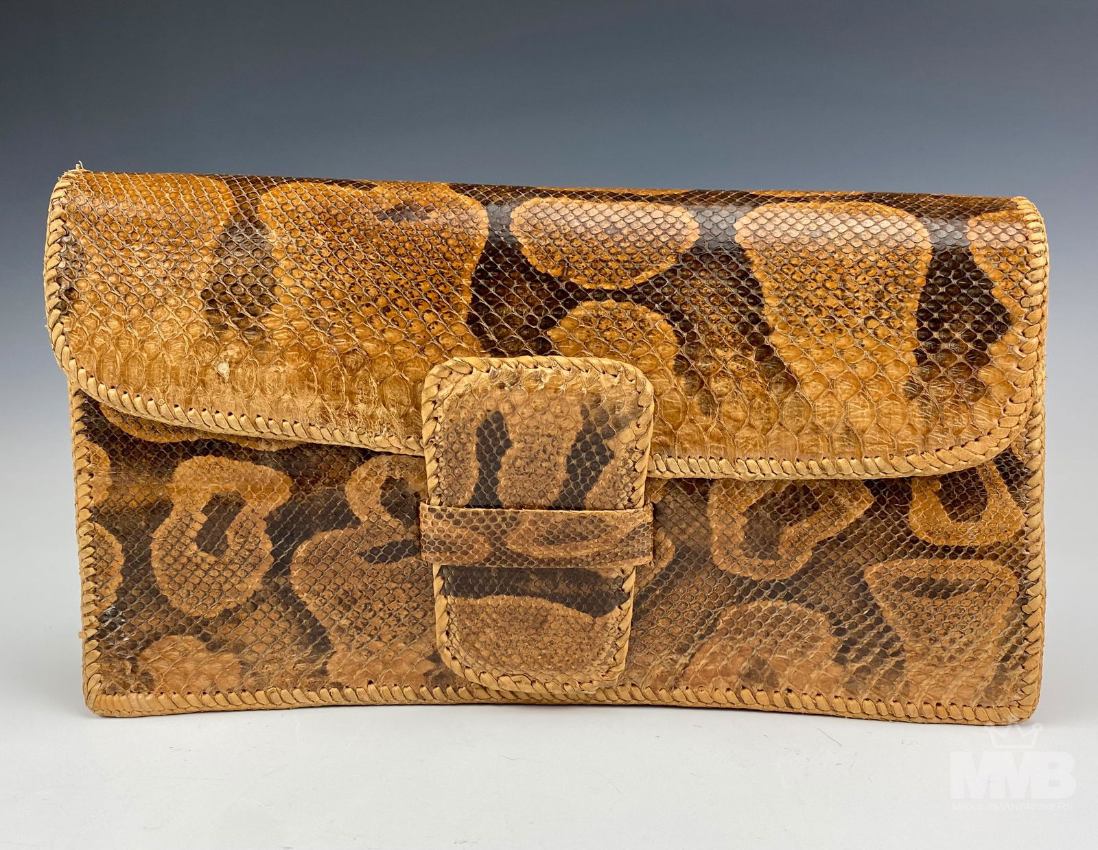 Genuine Python Leather Classic Foldover Clutch Bag (1 of 11)