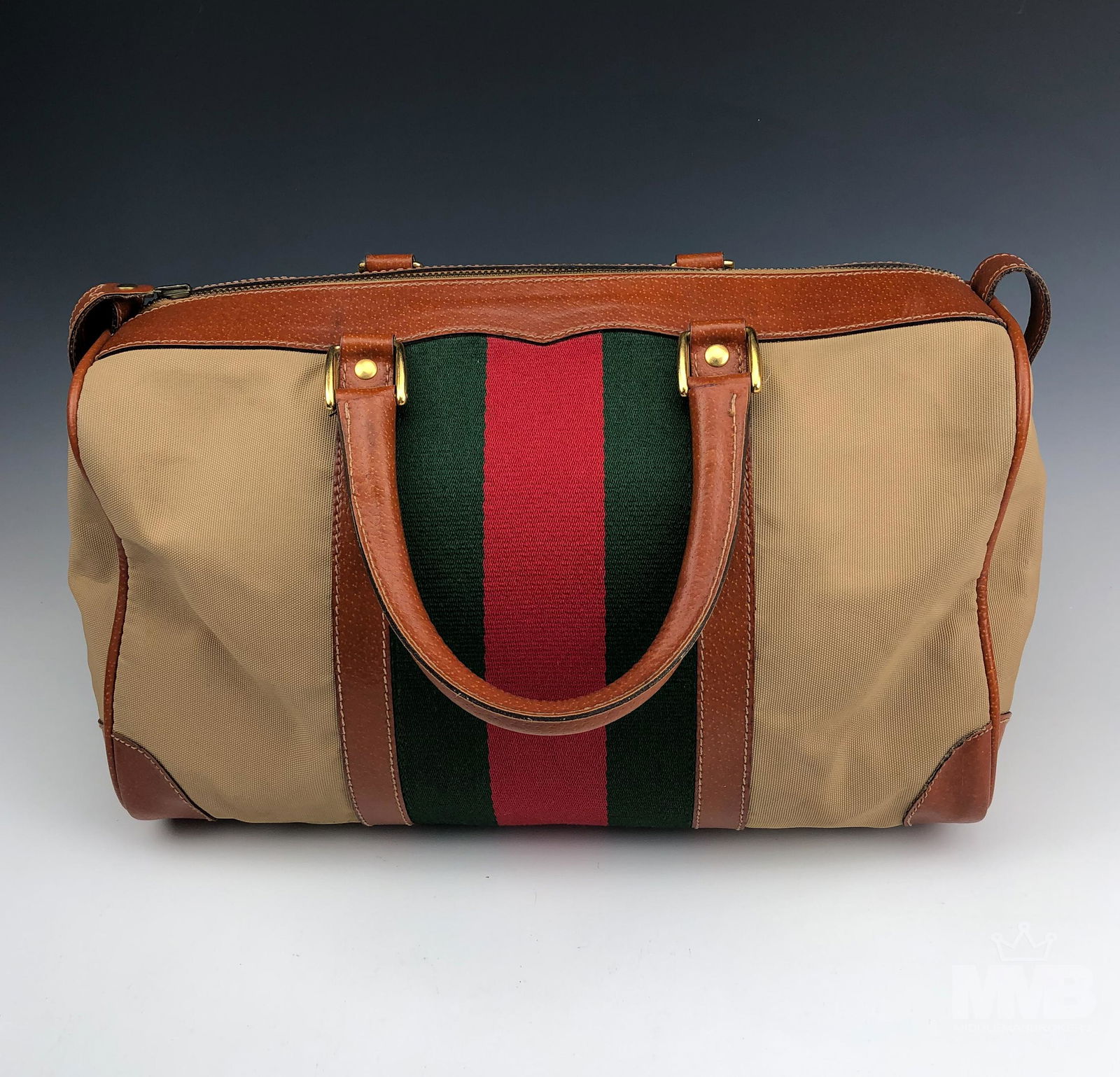 Gucci Canvas & Leather Vintage Travel Duffel Bag (1 of 10)