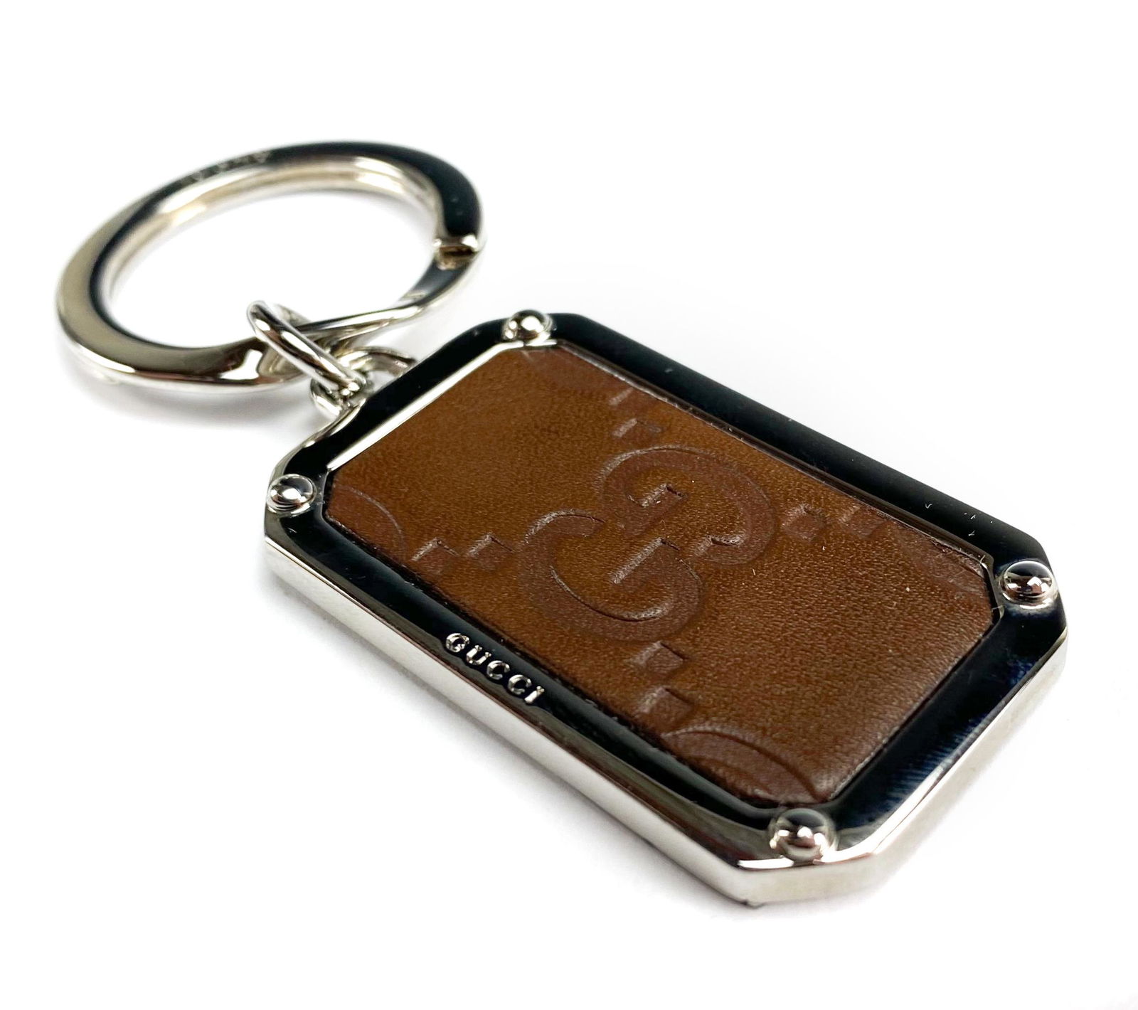 Gucci Guccissima Leather Rectangular Key Chain (1 of 4)