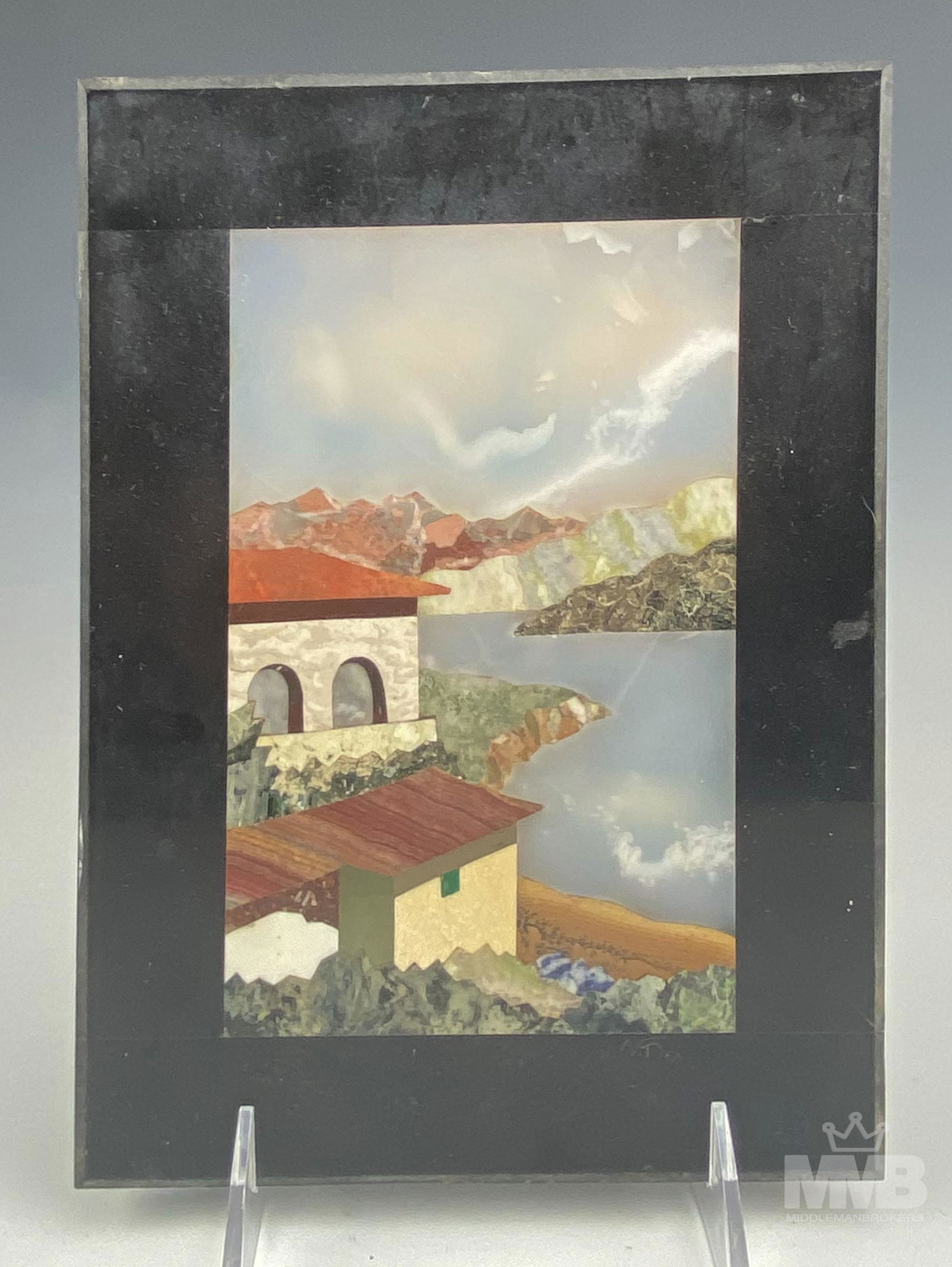 Italian Pietra Dura Inlaid Mosaic Stone Picture (1 of 4)