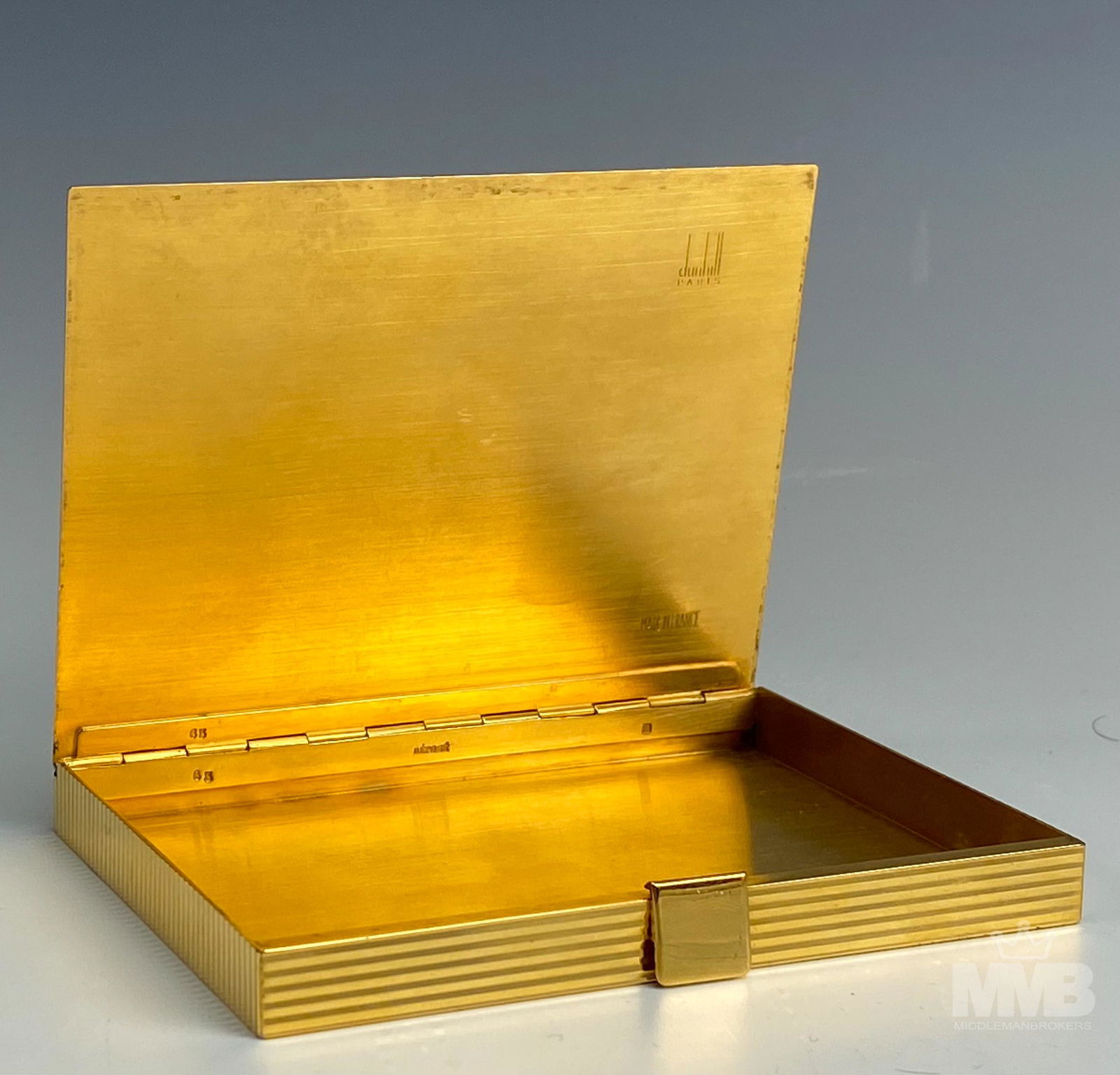 Dunhill Gold Gilt Cigarette Case w Original Box (1 of 6)